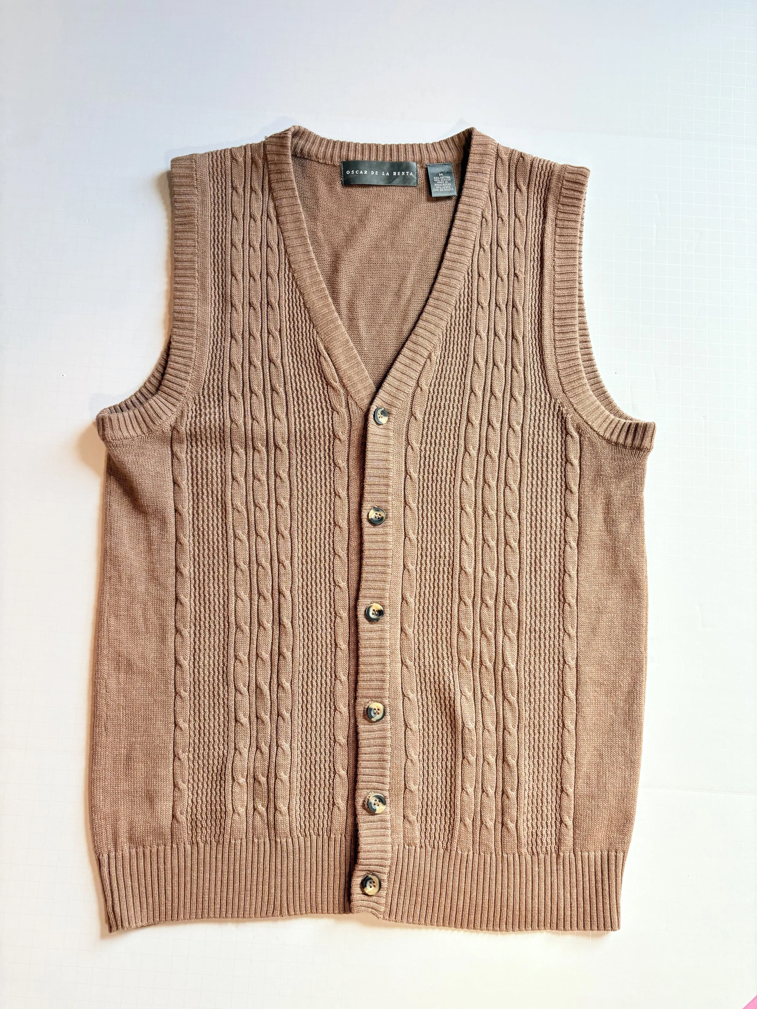 Vintage Oscar de la Renta Biscuit Sweater Vest