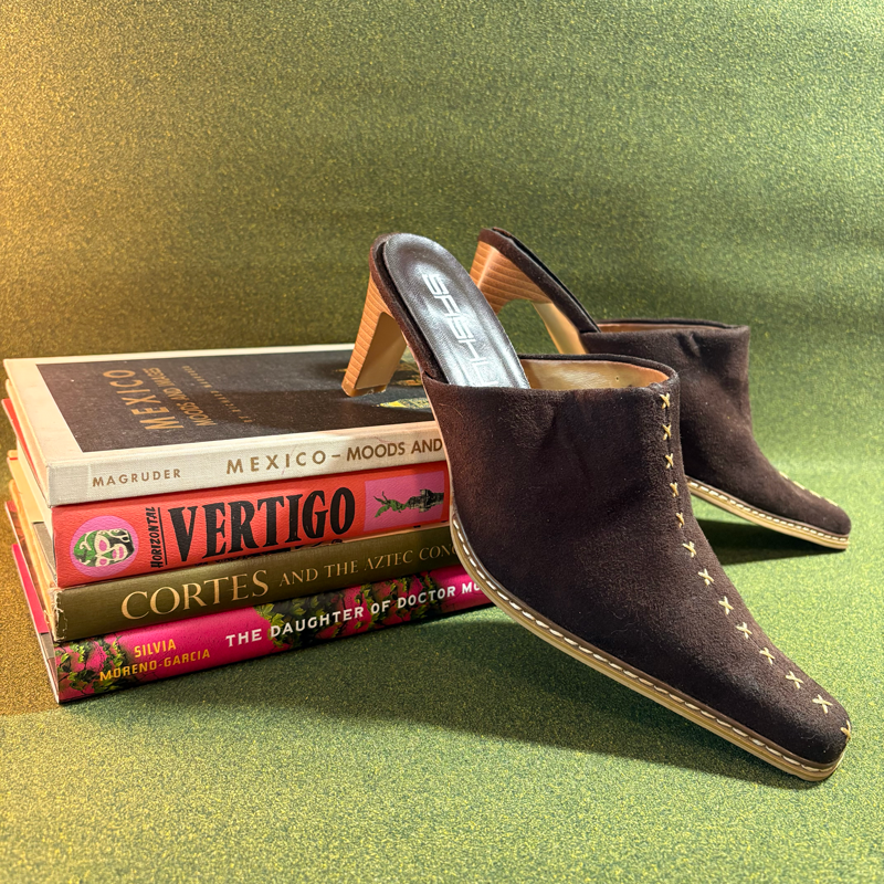 Brown Suede Vintage Mules