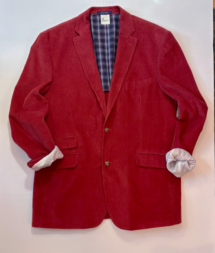 Red Oversized Corduroy Blazer