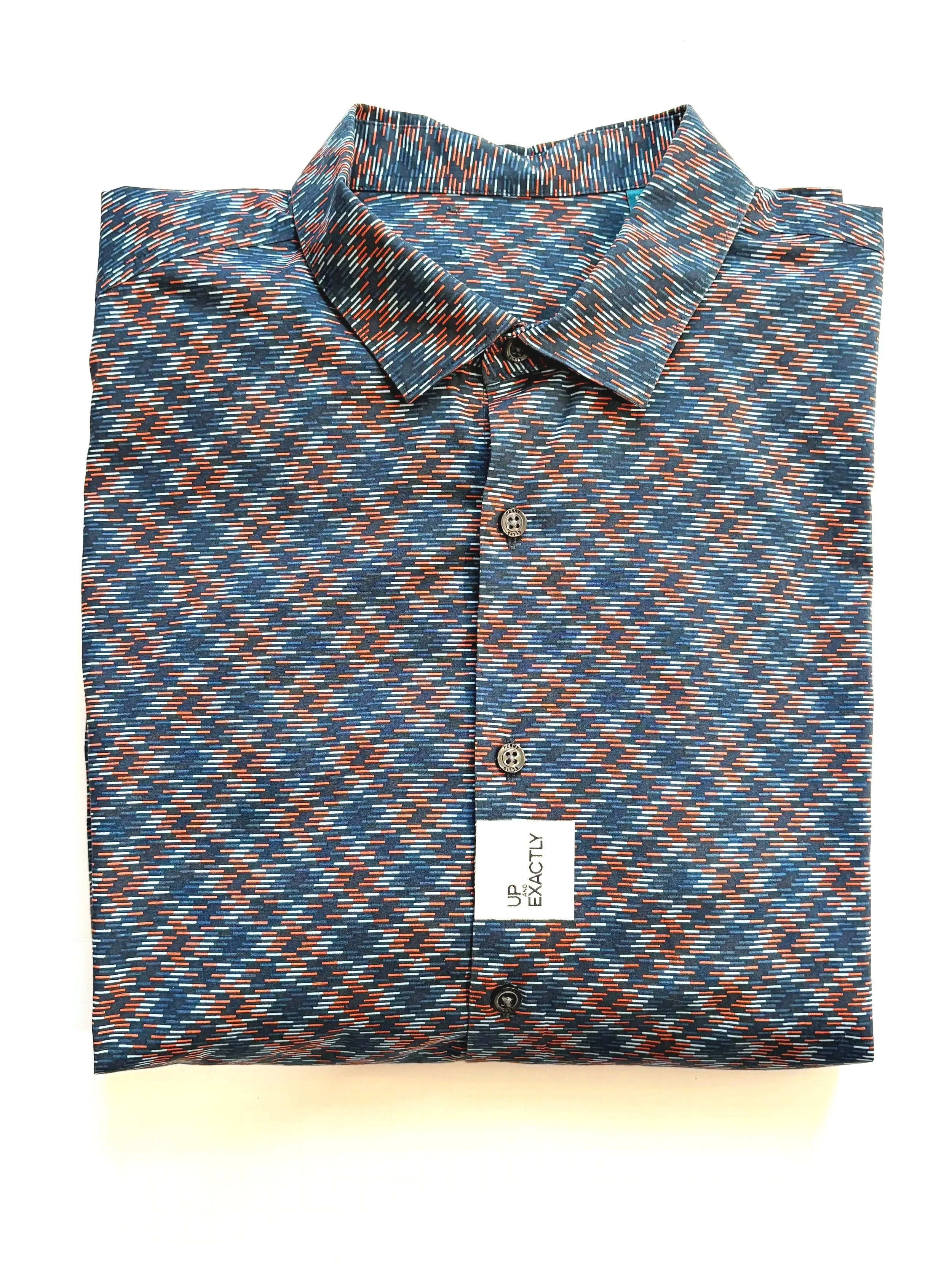 Navy & Rust Herringbone Shirt