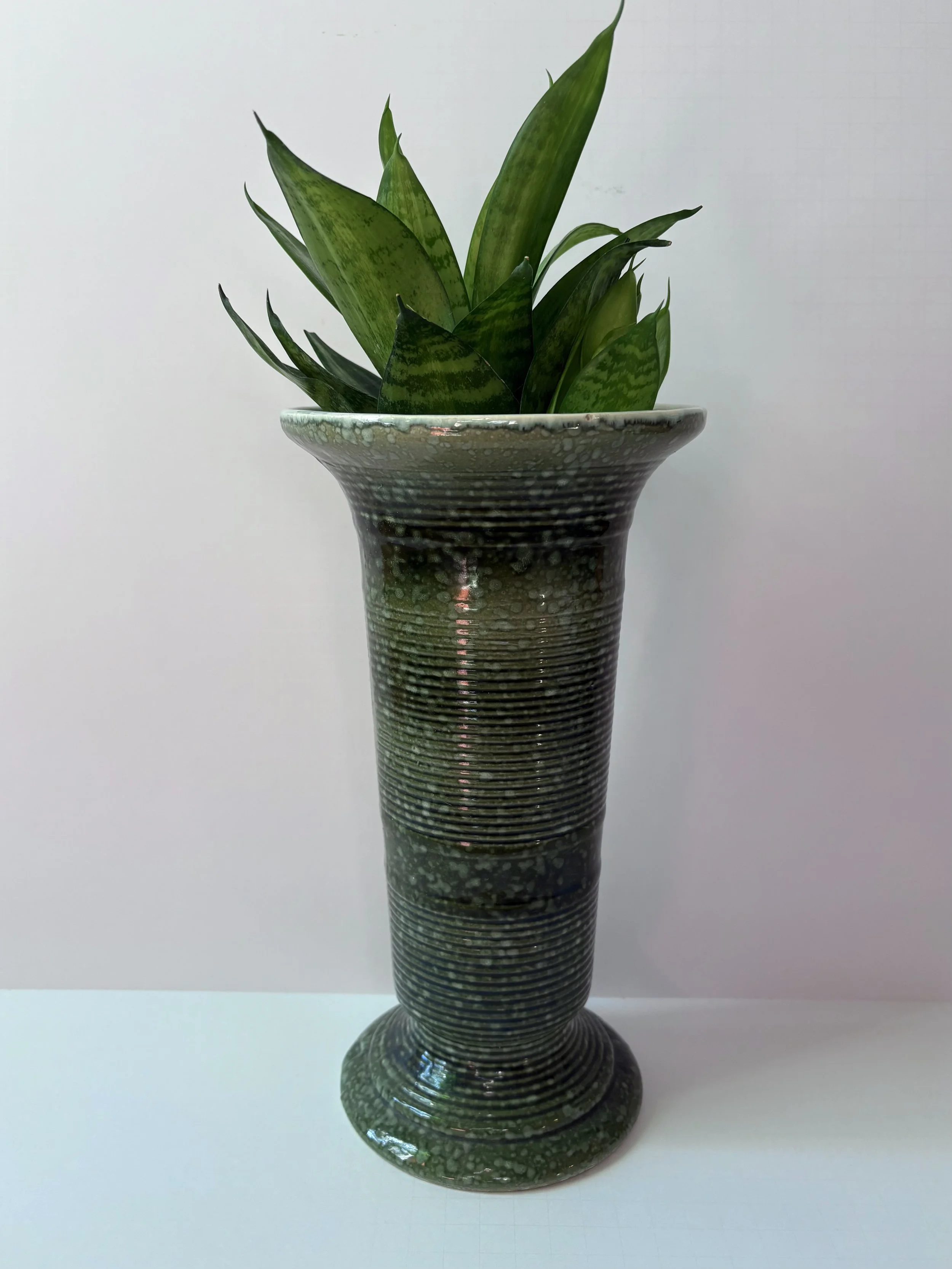 Vintage Hall Green Glazed Pottery Vase