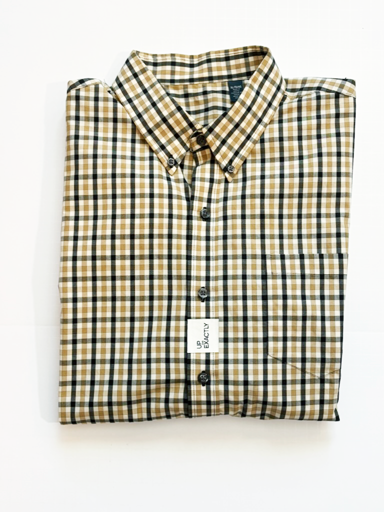 Tan, Black & White Check Shirt