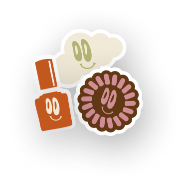 Illustration de trois personnages de savon ou de produits de nettoyage avec des visages souriants, une forme en nuage, un carré et une forme ronde