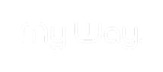 Logo noir avec texte blanc 'myWay'