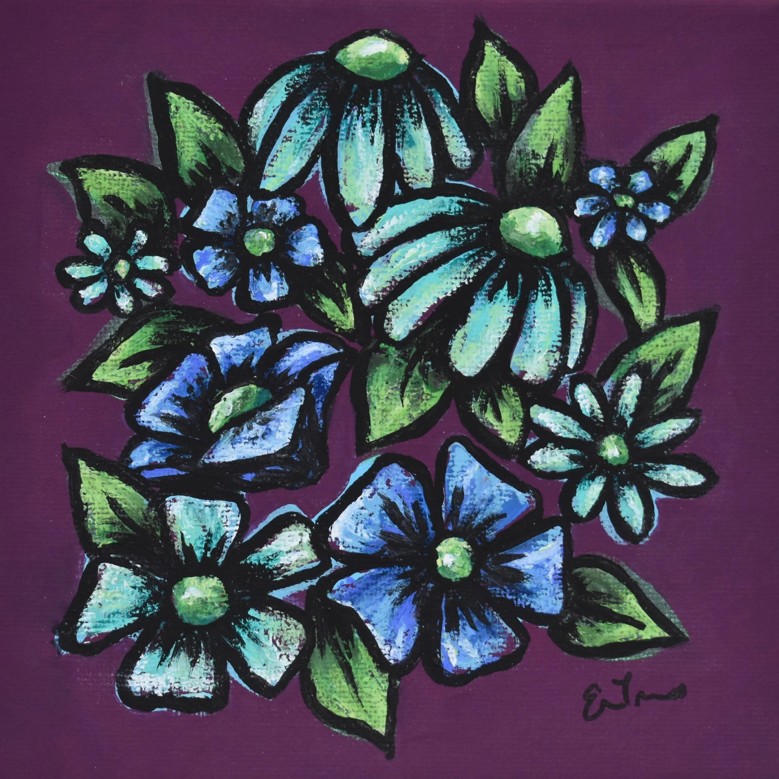 oil pastels - flowers 2.JPG
