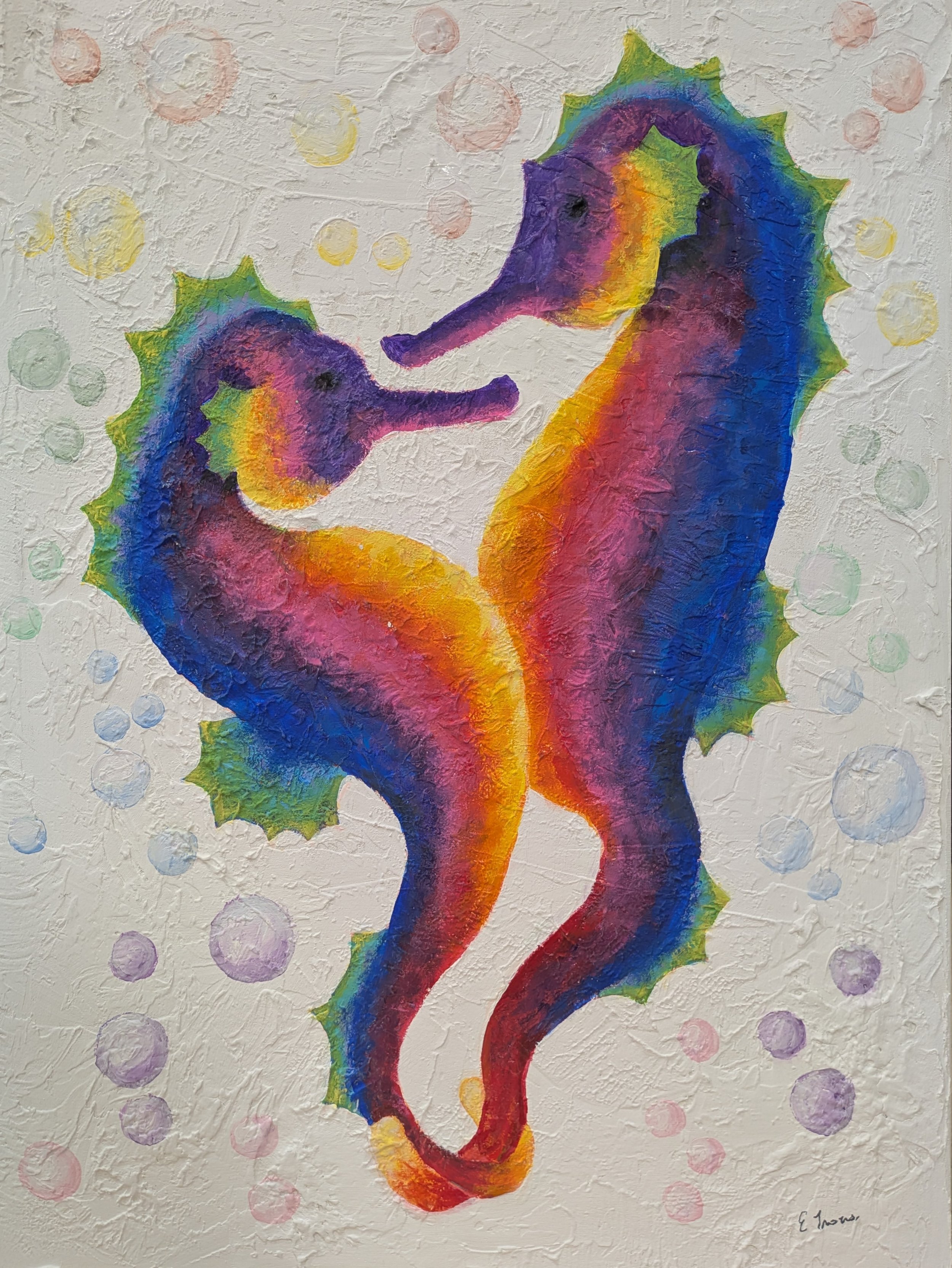 acrylic - rainbow seahorses.jpg