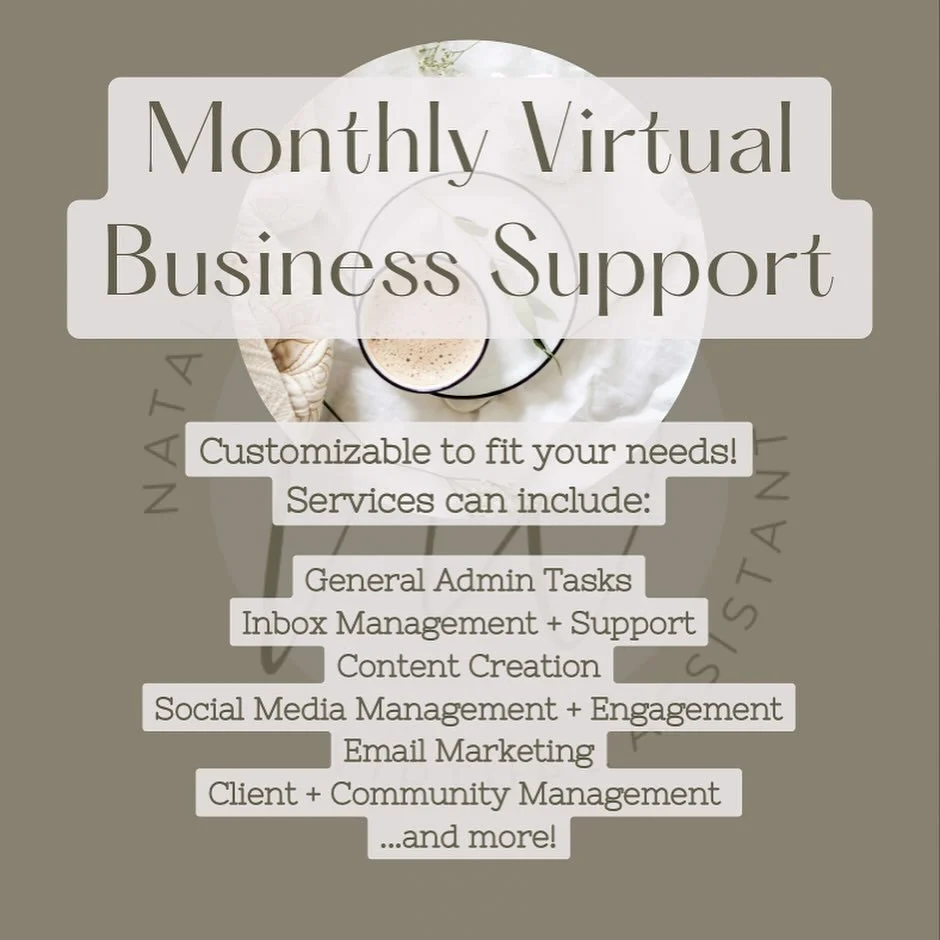 ✨ Services &amp; Pricing ✨

Are you a small business owner or online entrepreneur and curious how investing in a VA can help grow your business? Click the link in my bio to schedule a complimentary, no-pressure discovery call!