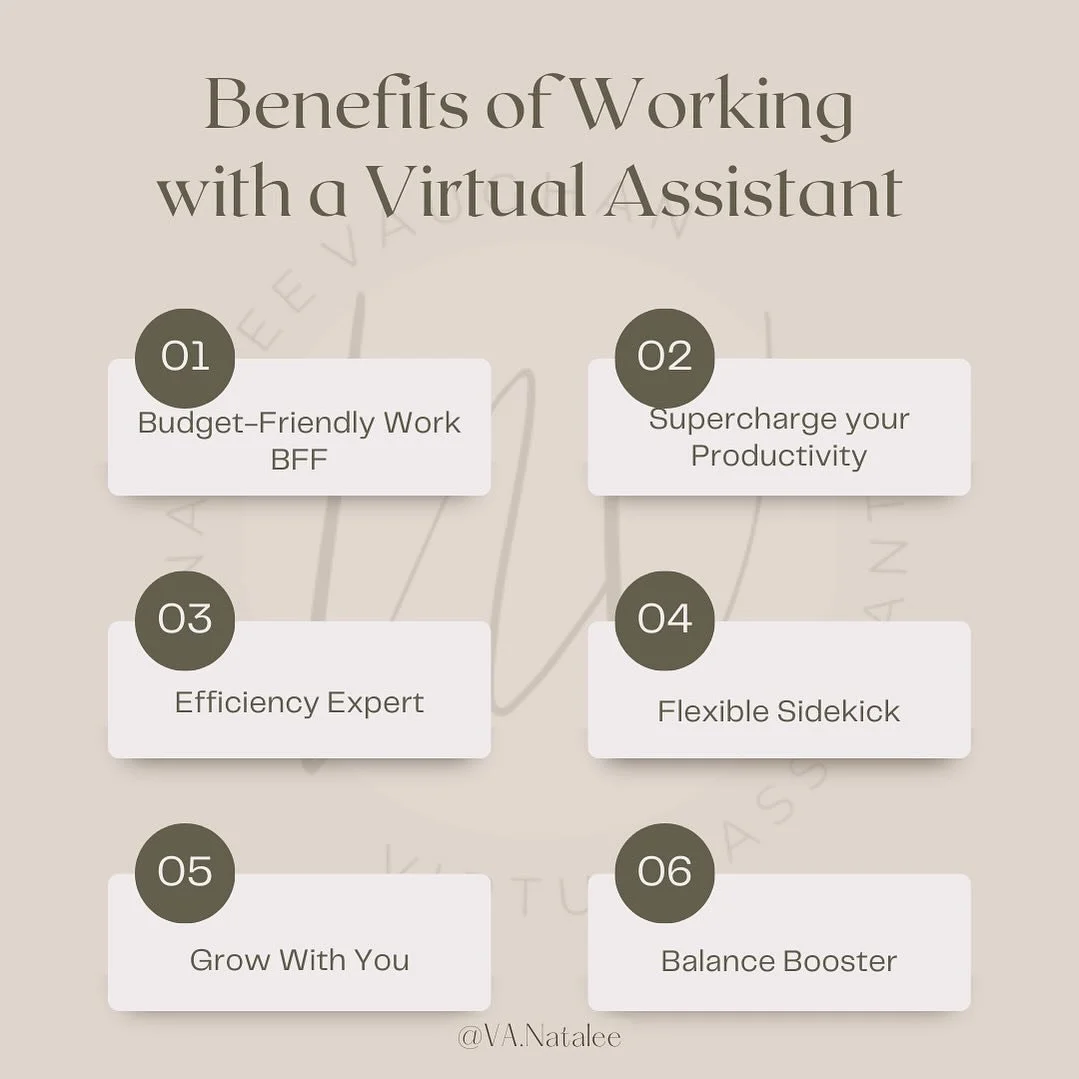 What are the benefits of working with a virtual assistant (or VA)? They are your:

✨ Budget-Friendly BFF 
VA&rsquo;s won&rsquo;t break the bank, letting you save your cash for the fun stuff. No need for extra office space or equipment. VA&rsquo;s w
