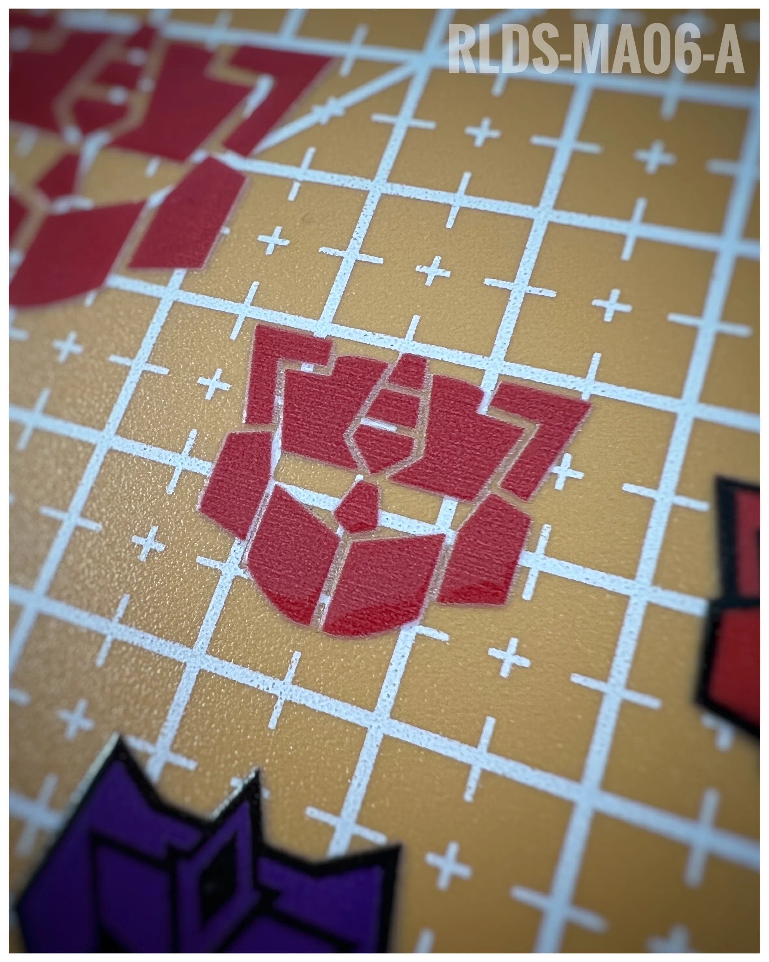 6 x medium G2 Bot dry rub transfers, Red with Clear background.