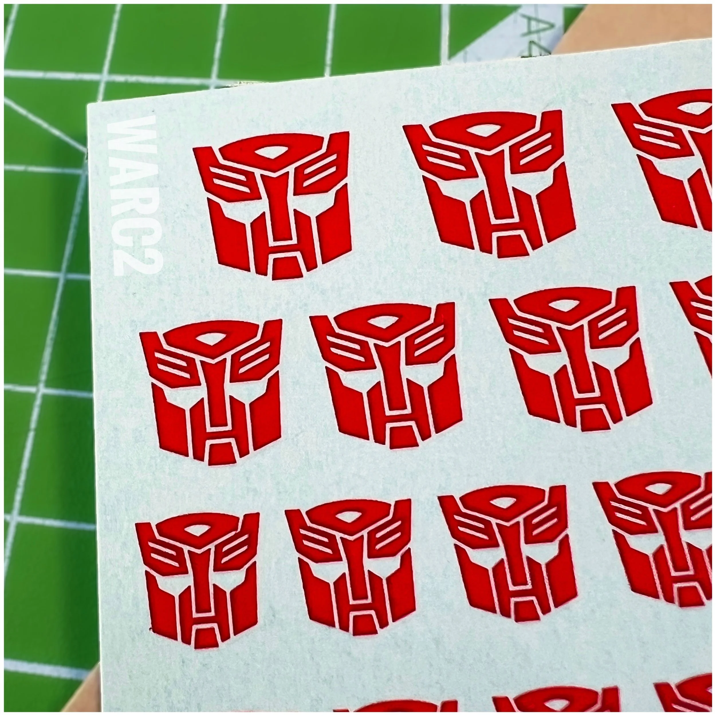 115 x Ocean Designs TOY style Autobot Water Slide decals, Red with Clear background