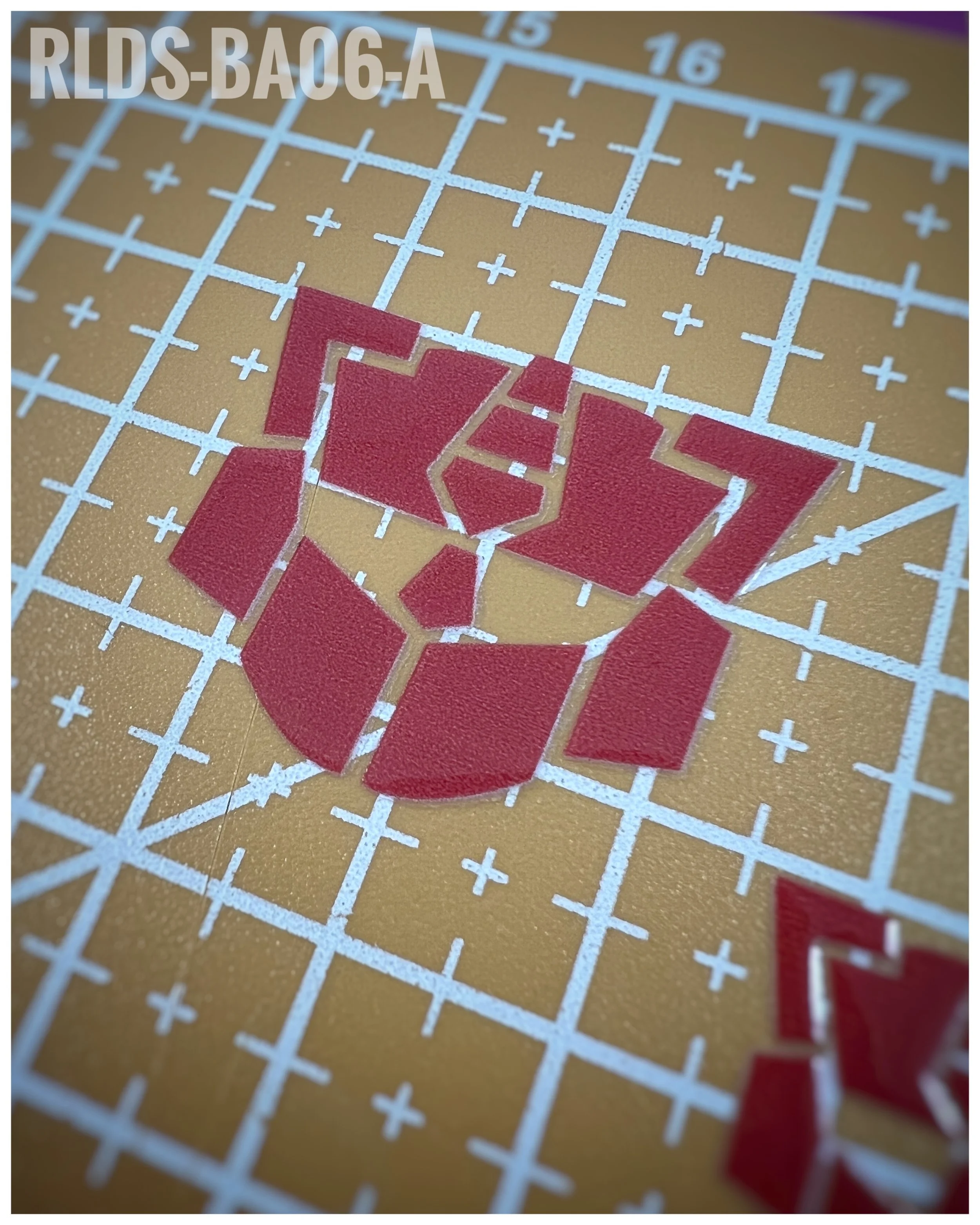 4 x large G2 Bot dry rub transfers, Red with Clear background.