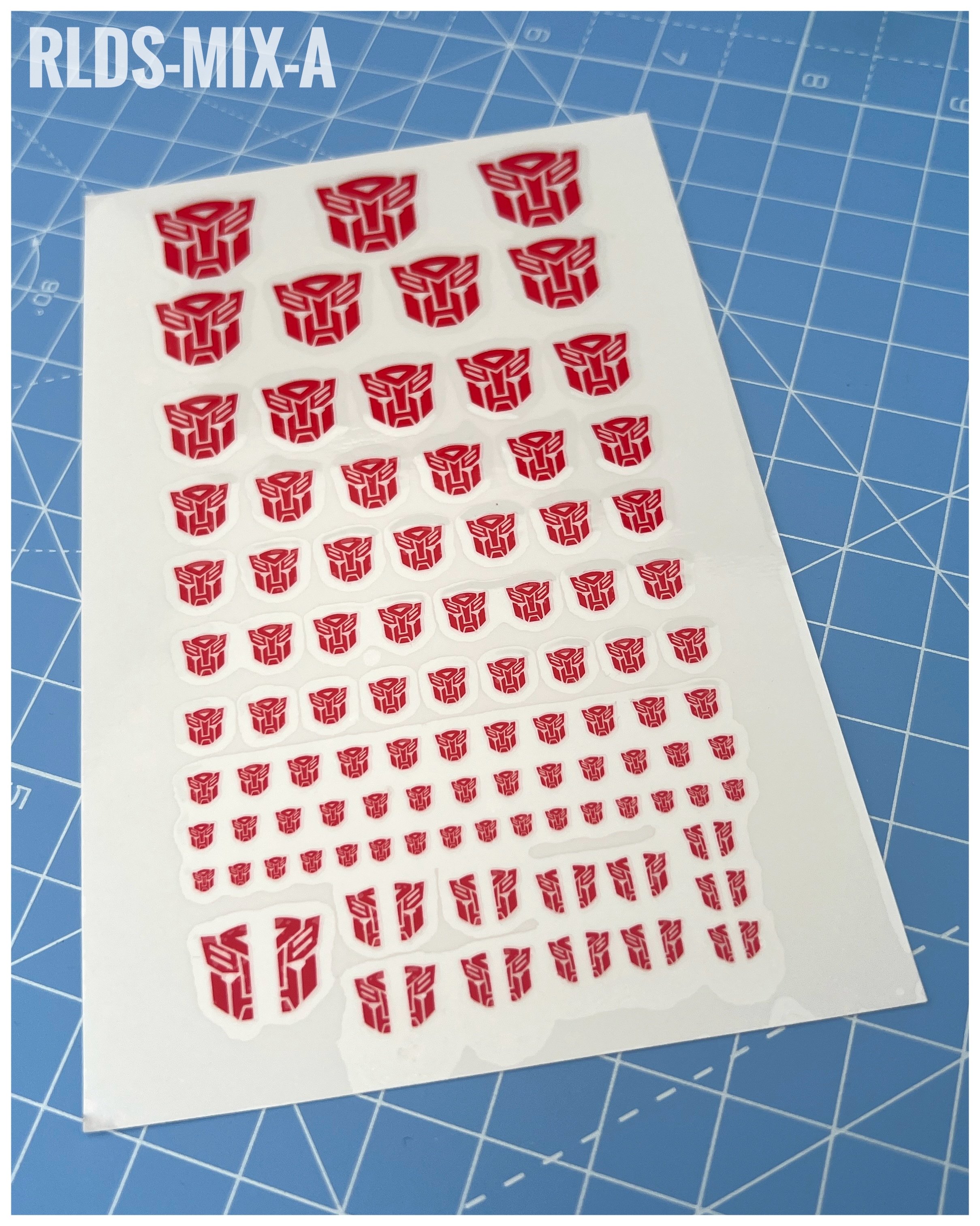 RLDS-MIX-A - Bot logos, Red on Clear