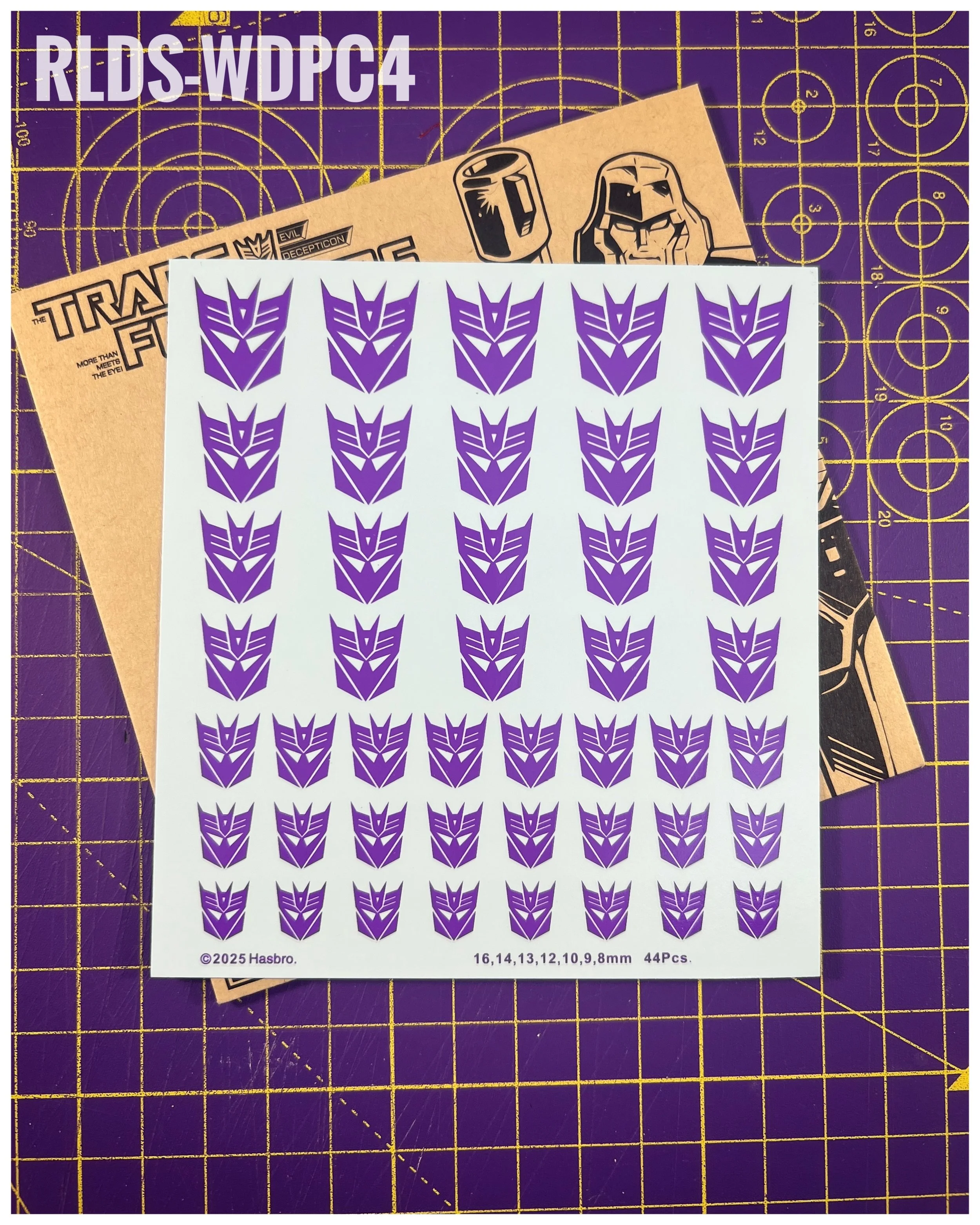 RLDS-WDPC4 - Large Con Waterslide, Purple on Clear