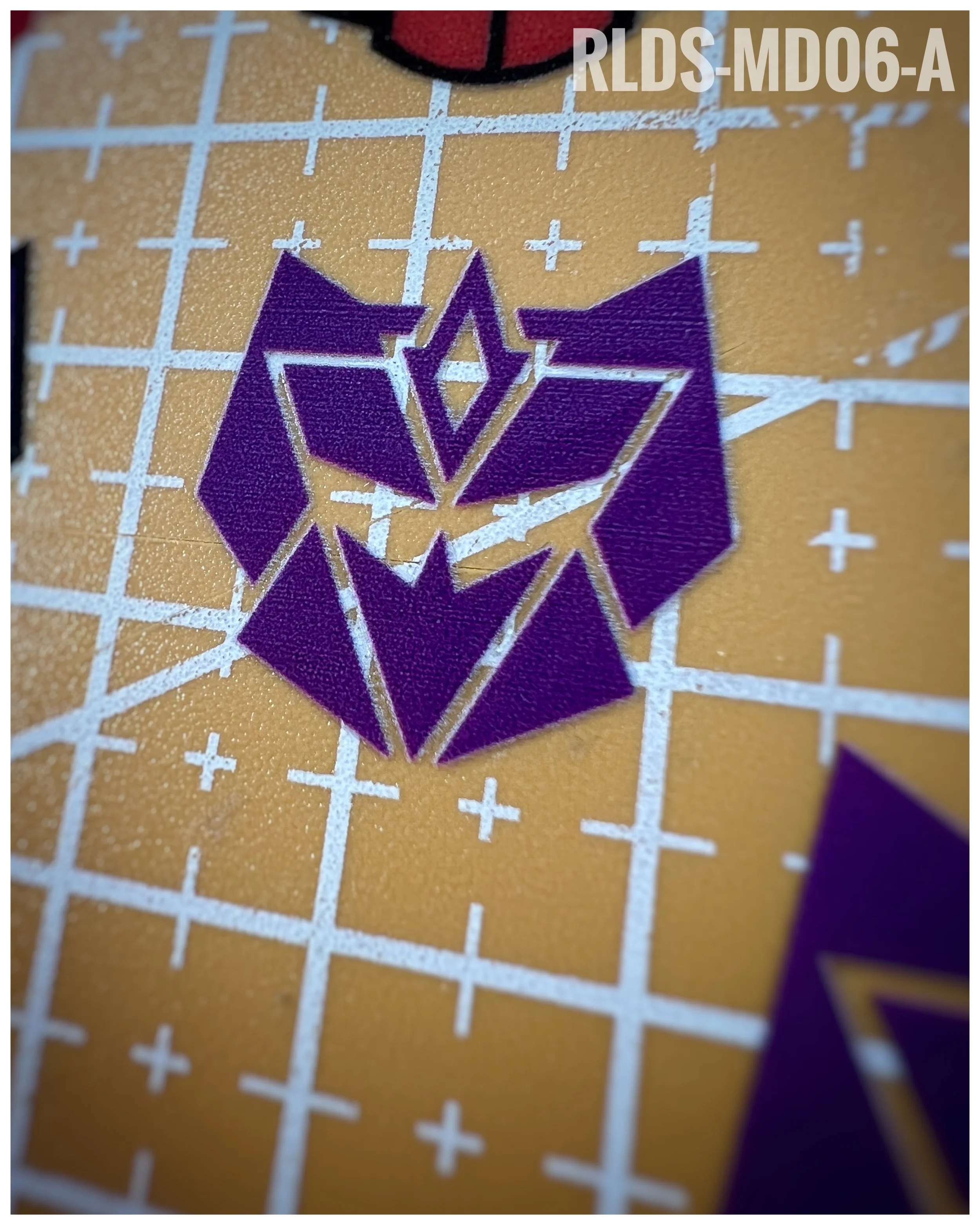 6 x medium G2 Con dry rub transfers, Purple with Clear background.