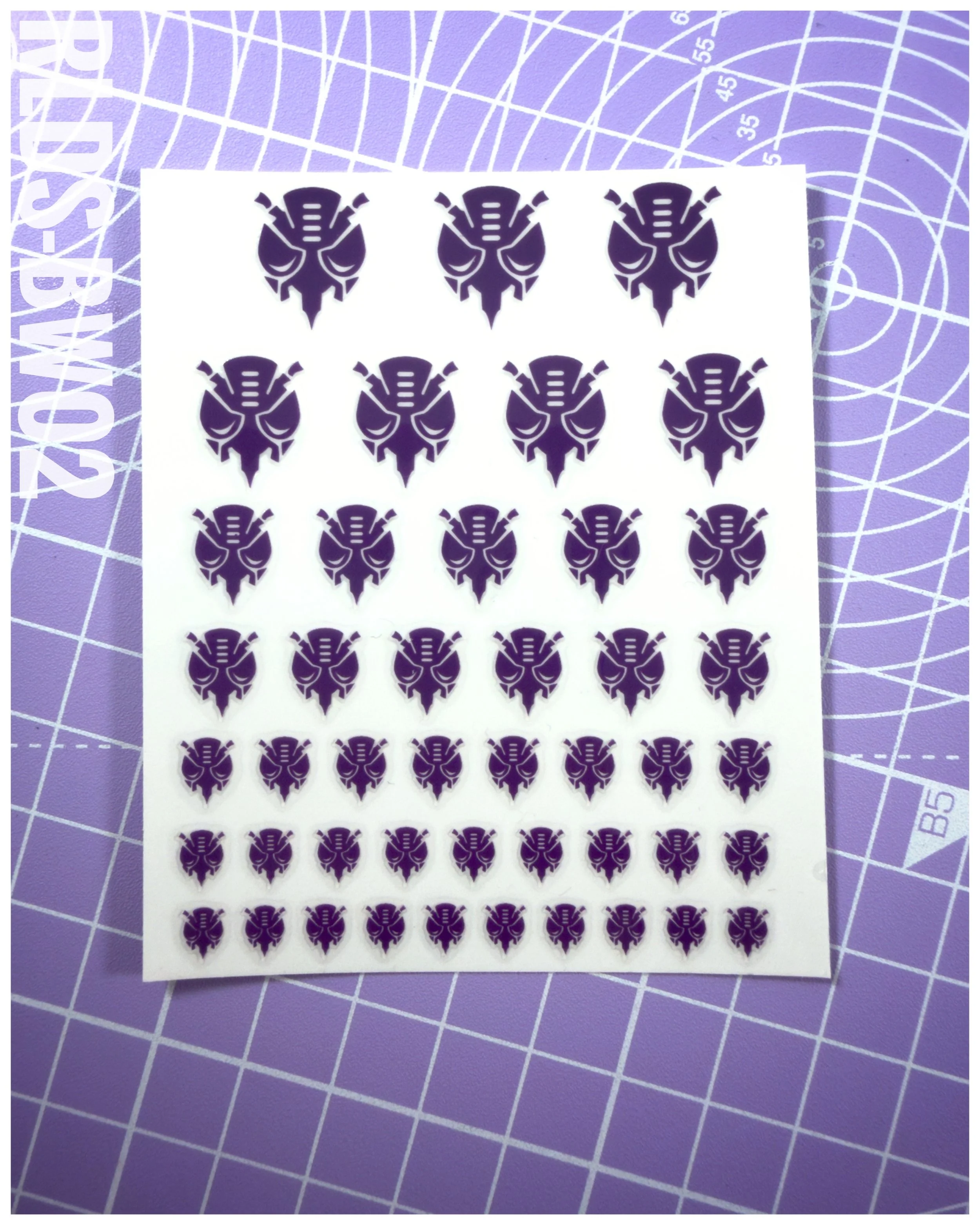 RLDS-BW02 - BW Predacon Logos, Purple on Clear