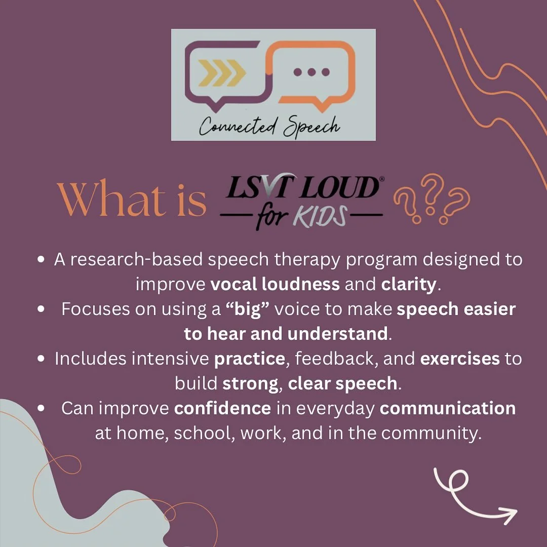 ✨ LSVT LOUD&reg; helps turn up the volume and clarity in speech &mdash; for kids and adults!
💬 Backed by research.
🔊 Builds confidence.
❤️ Life-changing results.

If you know someone who speaks softly or isn&rsquo;t easily understood, let&rsquo;s t