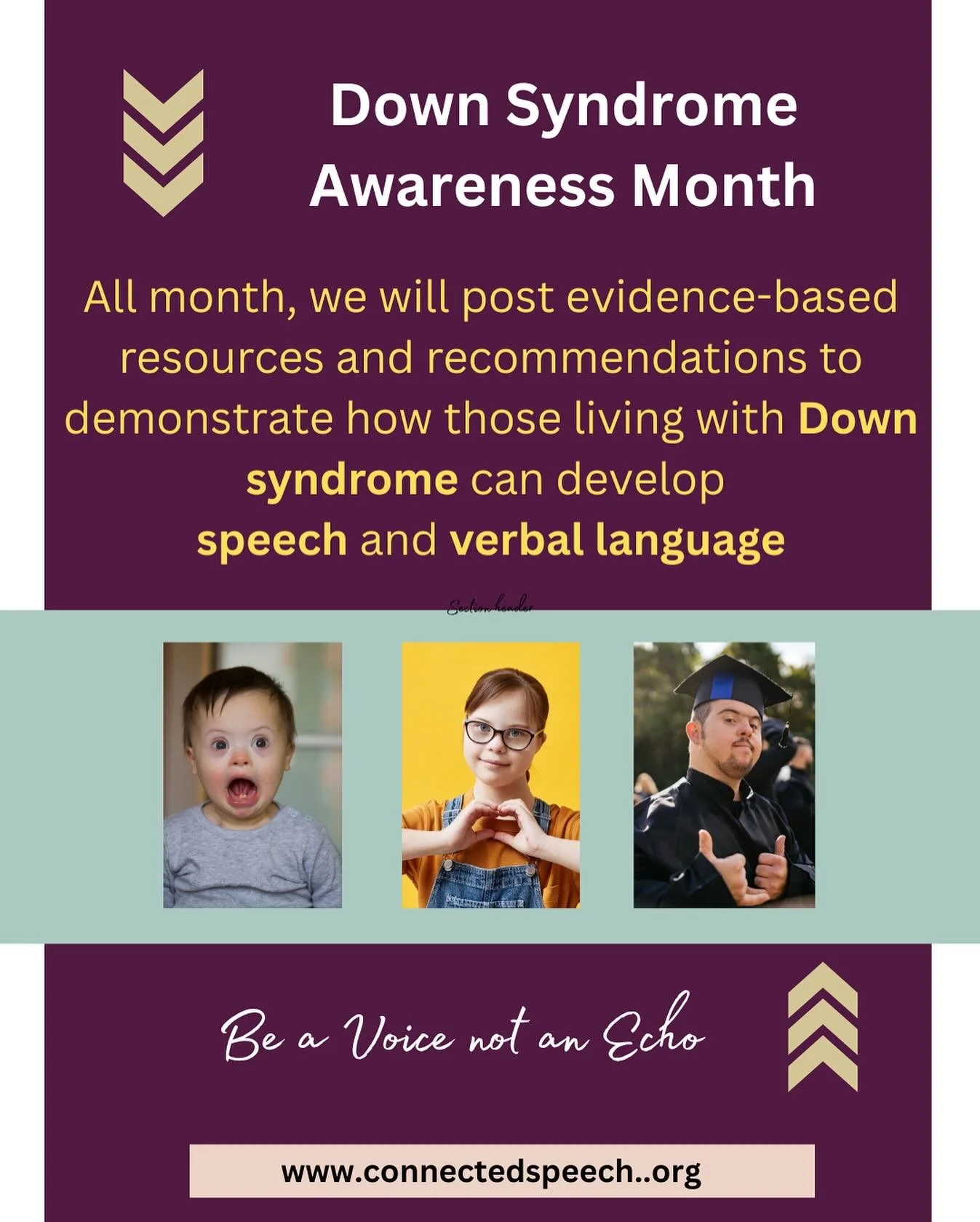 People living with Down syndrome deserve access to speech and language resources &amp; services throughout the lifespan. #speech clarity #speech clarity is independence #beavoice #lsvtloud #gigisplayhouse #ndsc #pursuitcenter #asha #coloradospeechlan