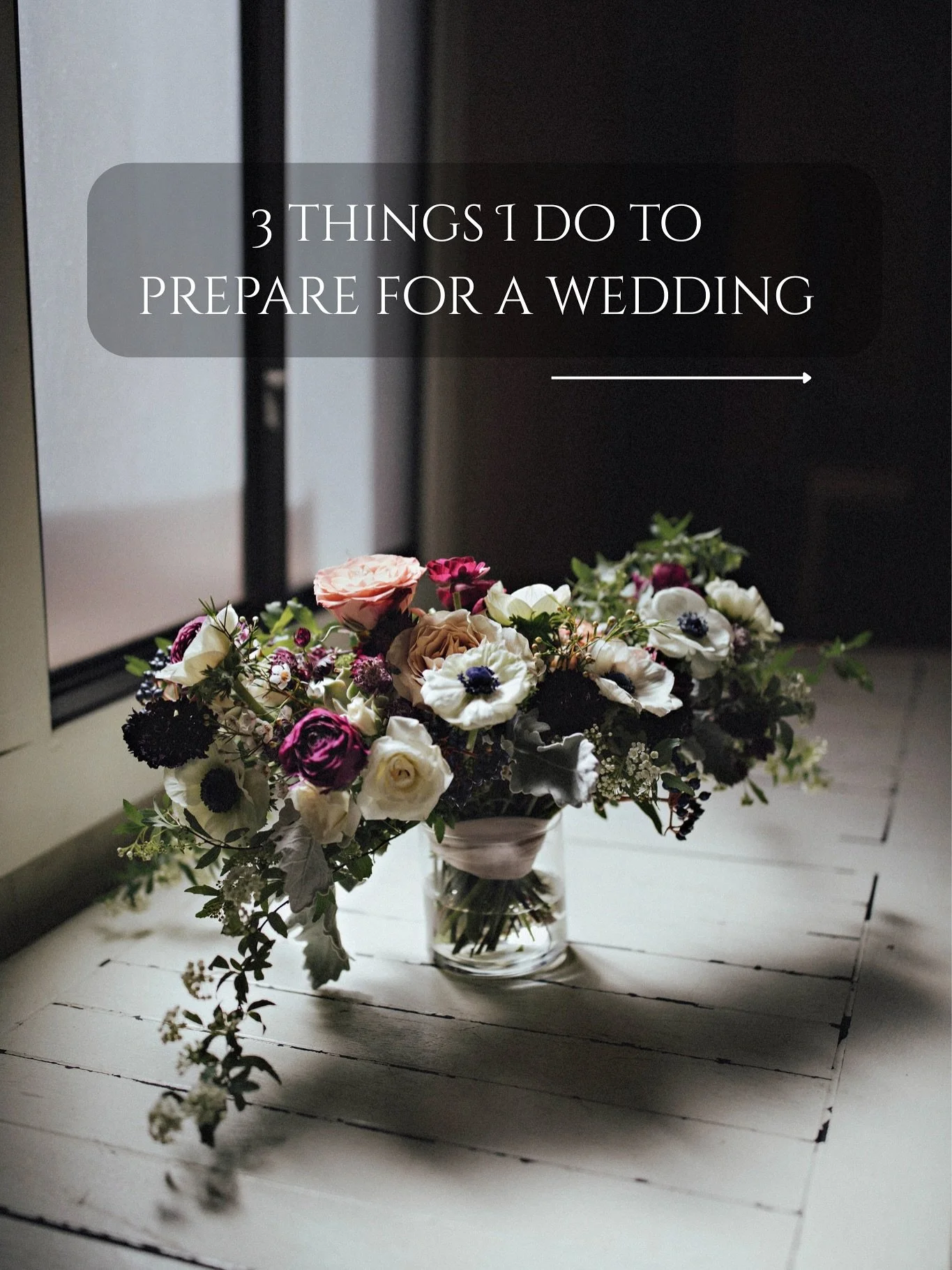 3 things I do to prepare for every wedding... 
of course I gather and clean all equipment. Make sure all batteries are charged, flash cards are formatted, and I have backups. Laying out all prepared equipment before packing it up is so satisfying!&he