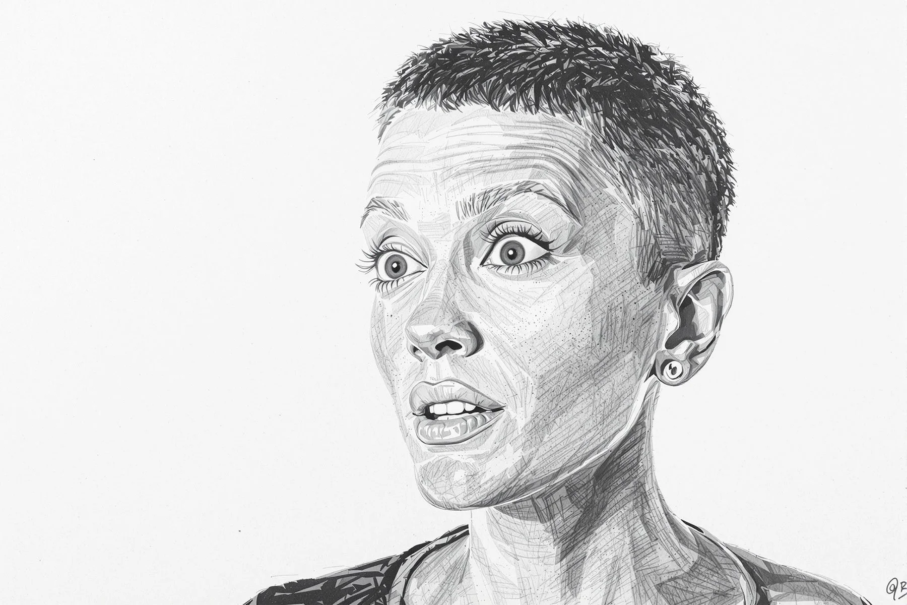 Gesicht Frau Illustration Schreck