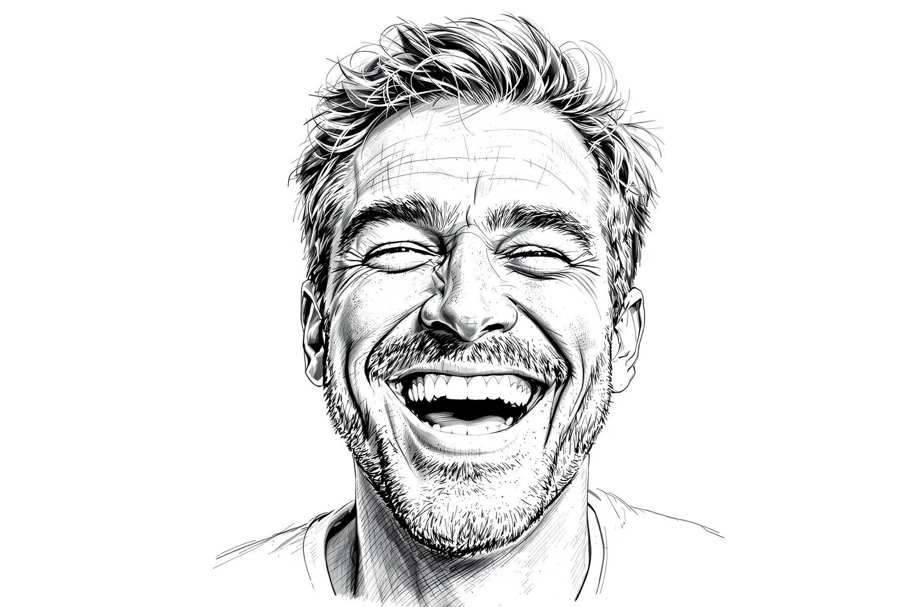 Gesicht Mann Illustration Emotion Freude