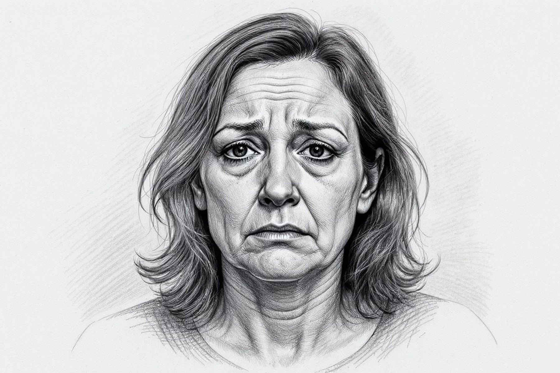 Gesicht Frau Illustration Trauer