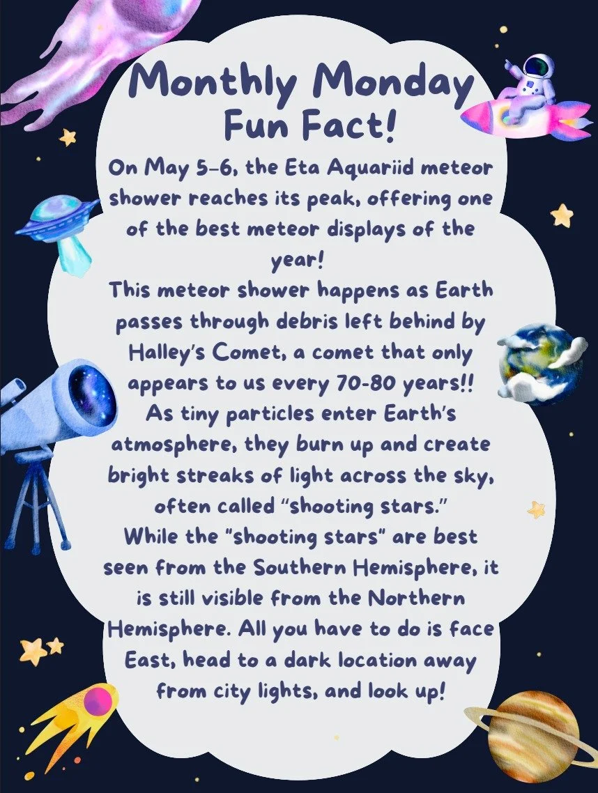 Our fun fact this month happens very soon! Check out our website for more STEM Education activities! 

https://aldrinfoundation.org/