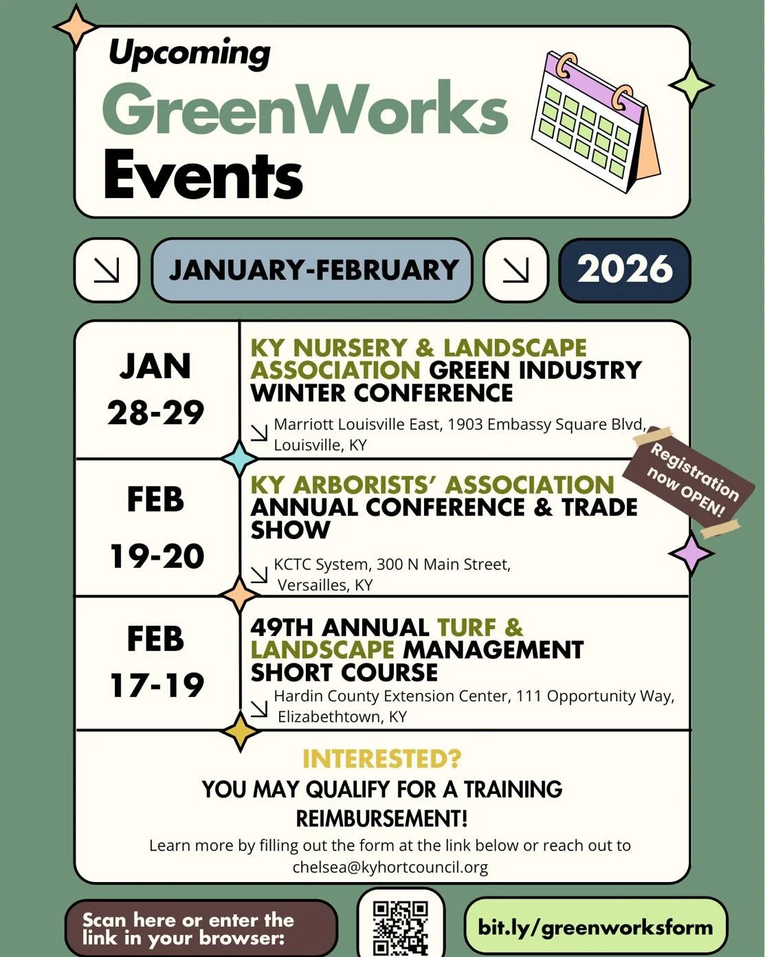 Wondering where our GreenWorks partners will be this month? Check out the events below and stay tuned for more details! 🌱

Interested &amp; want to see if you could be reimbursed? Fill out the participant form at the link in bio!