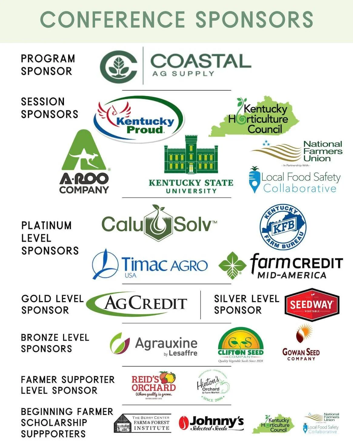 Day 2 of the 2026 Kentucky Fruit &amp; Vegetable Conference &amp; we want to take a moment to thank all our sponsors! Without the generosity of these businesses and organizations, we wouldn't be able to deliver attendees such a high quality conferenc