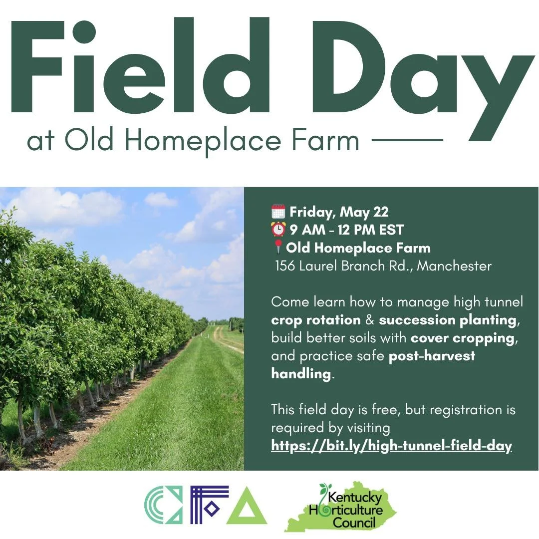 Mark your calendars! Another field day is just around the corner at Old Homeplace Farm in Manchester. Register at the link below ⬇️ &amp; comment any questions you have!

Registration: http://bit.ly/high-tunnel-field-day