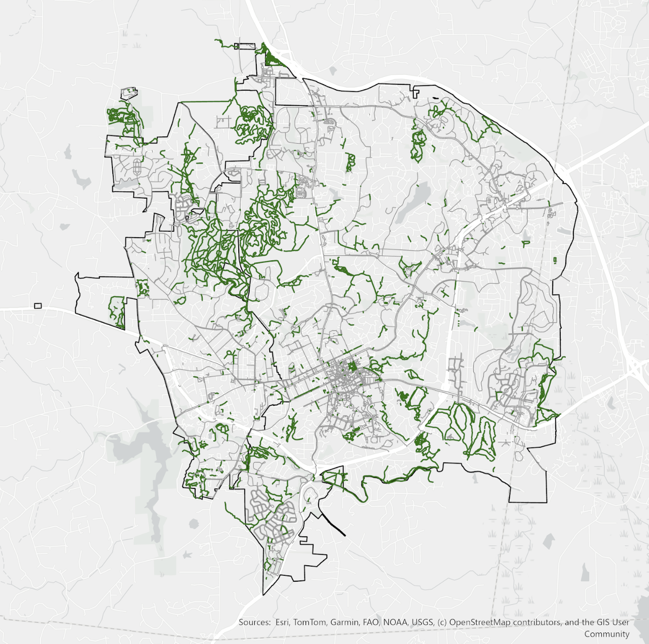 GIS map of the invisible network