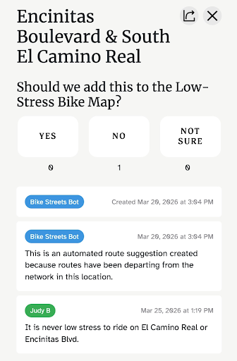 example a a suggested route screenshot from phone