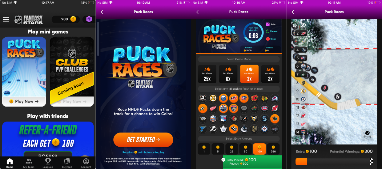 nhl puck racing idle game