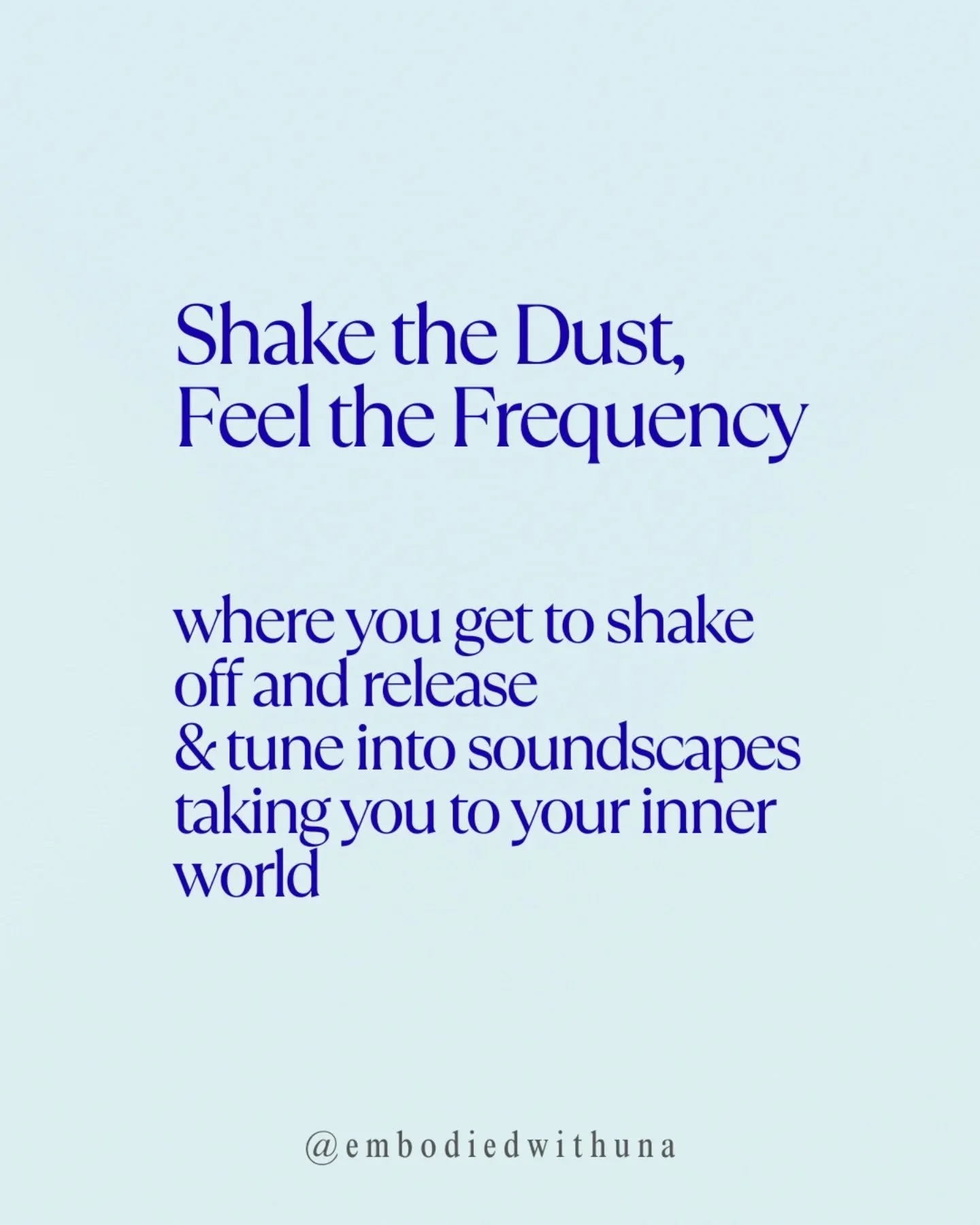 Shake the Dust - Feel the Frequency. A dynamic practice combining somatics, bodyweight exercise, pilates and release followed by a sound scape immersion. We will be shaking off the dust of 2025 to release space for new in 2026. 〰️

28.12 | 13-15 | Pr