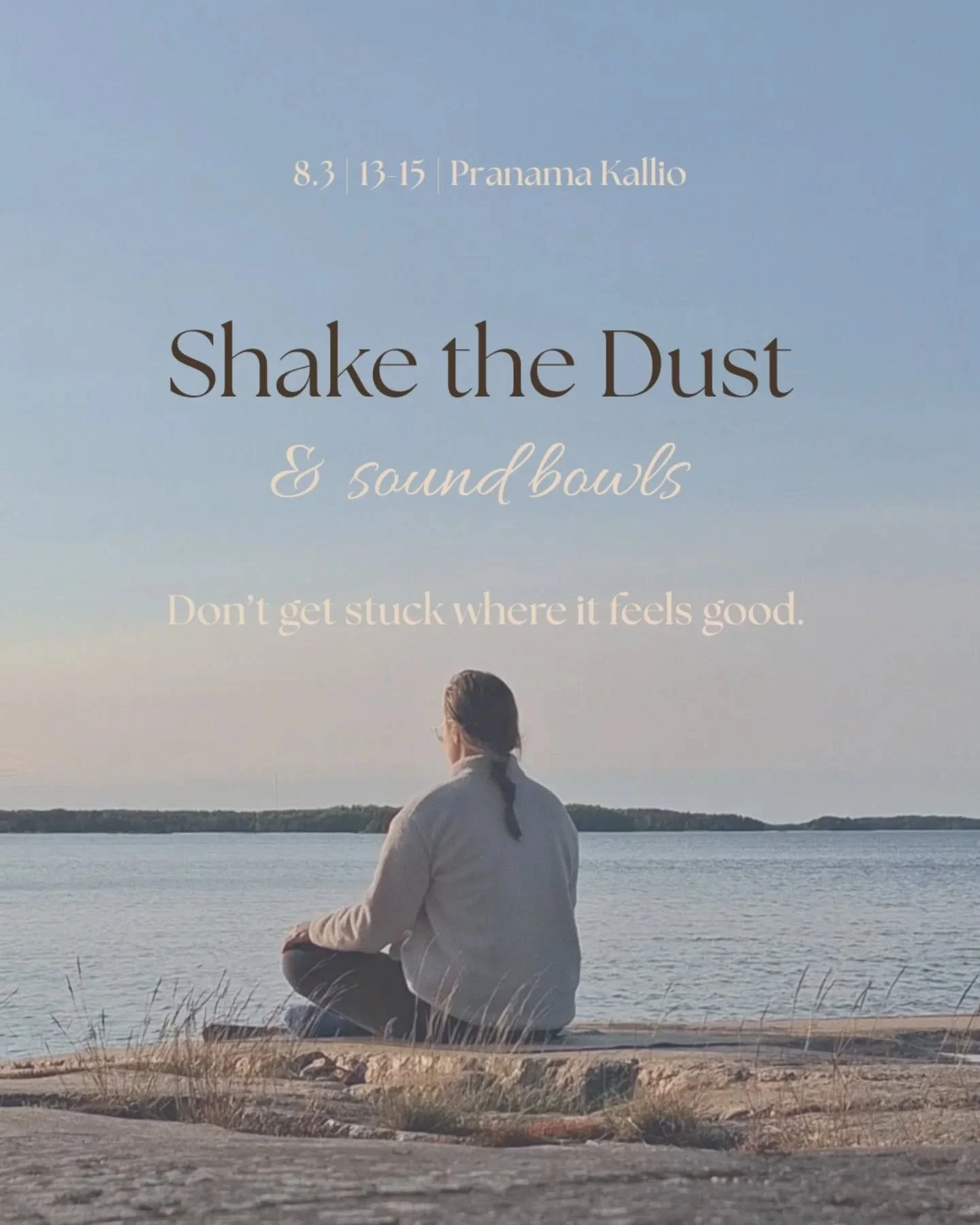 Shake the Dust &amp; Sound Bowls - vapauttava &amp; hikinen harjoitus, jonka p&auml;&auml;tteeksi laskudutaan &auml;&auml;nimaljojen lempe&auml;&auml;n hoivaan 💘

8.3 13-15 @pranamahelsinki 

Tuu mukaan 🦋