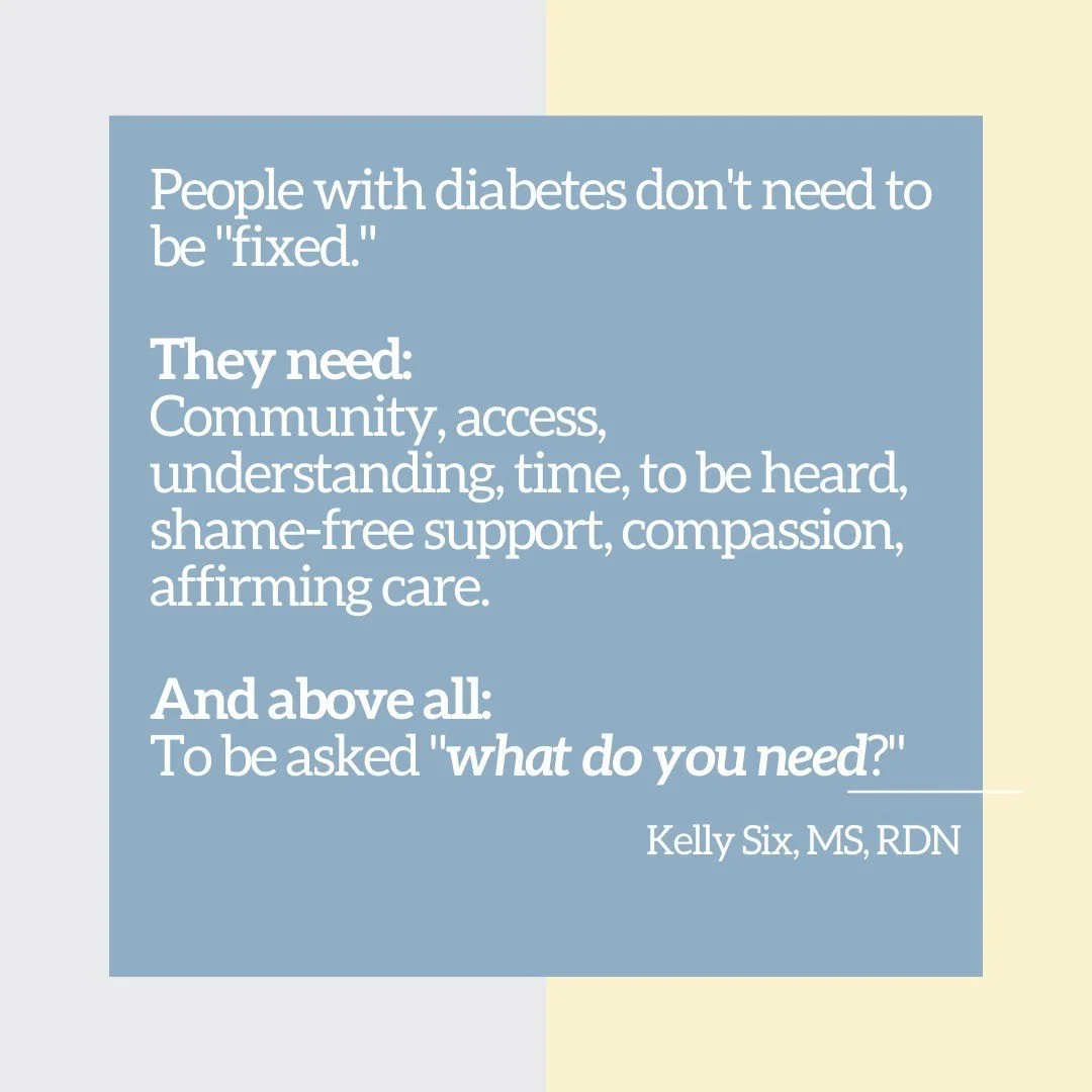 Your body is not broken.

Our current medical model of "fixing" diabetes or perfecting bodies/blood sugars to be as close to "normal" as possible **reeks** of ableism.

This is a conversation that has been coming up a lot in my li