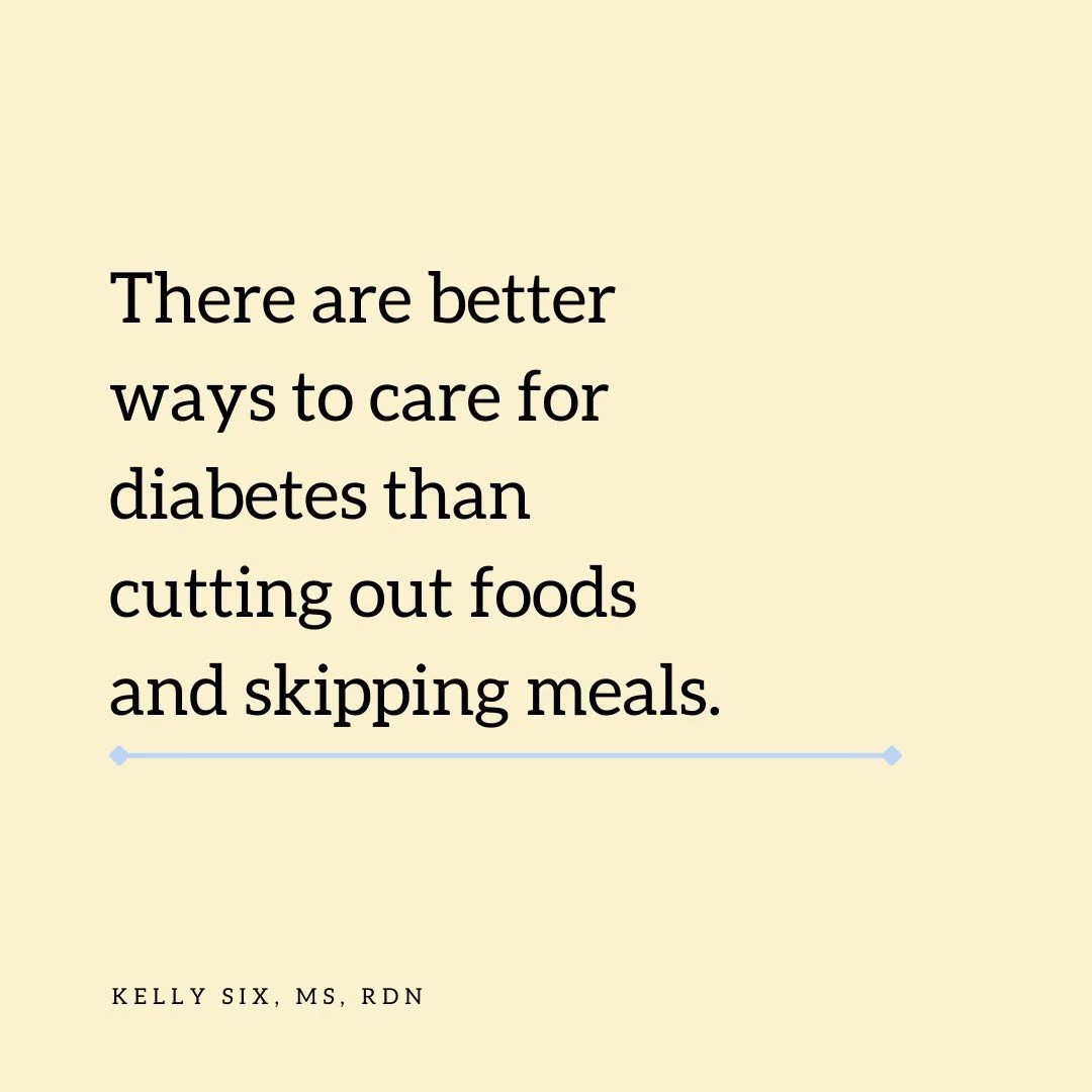 You, as a human with a body, are made to eat.

Don't be fooled into thinking that not eating is a good way to manage blood sugars.

This is reductionist and ignores you, as a whole and complex person who is deserving of (and requires!) nourishment. D