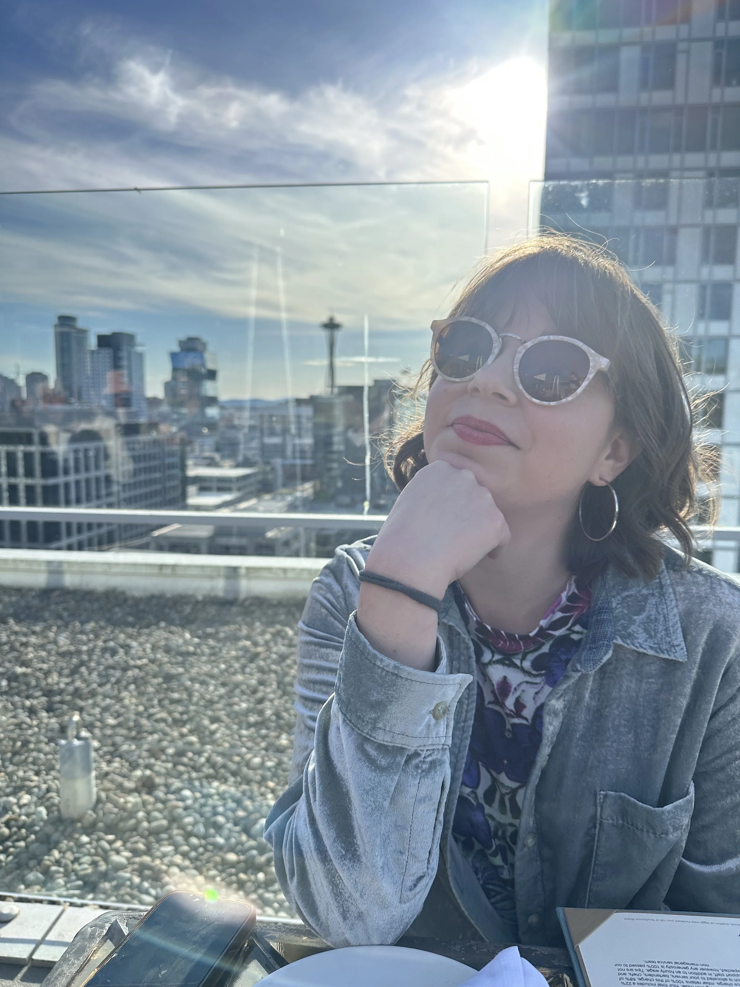 Kelly six in seattle with space needle in background