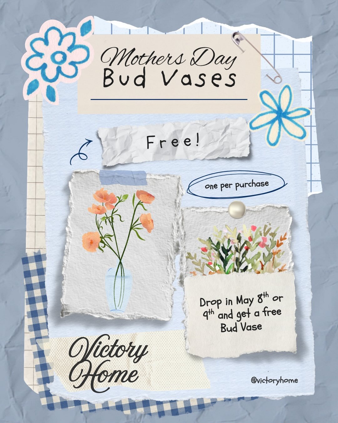 In honor of all mothers - we will be giving out hand crafted floral bouquets in beautiful bud vases with each and every purchase (big or small!) all day Friday &amp; Saturday! 💐
*while supplies last*

If you remember the pretty vase bouquets we had 