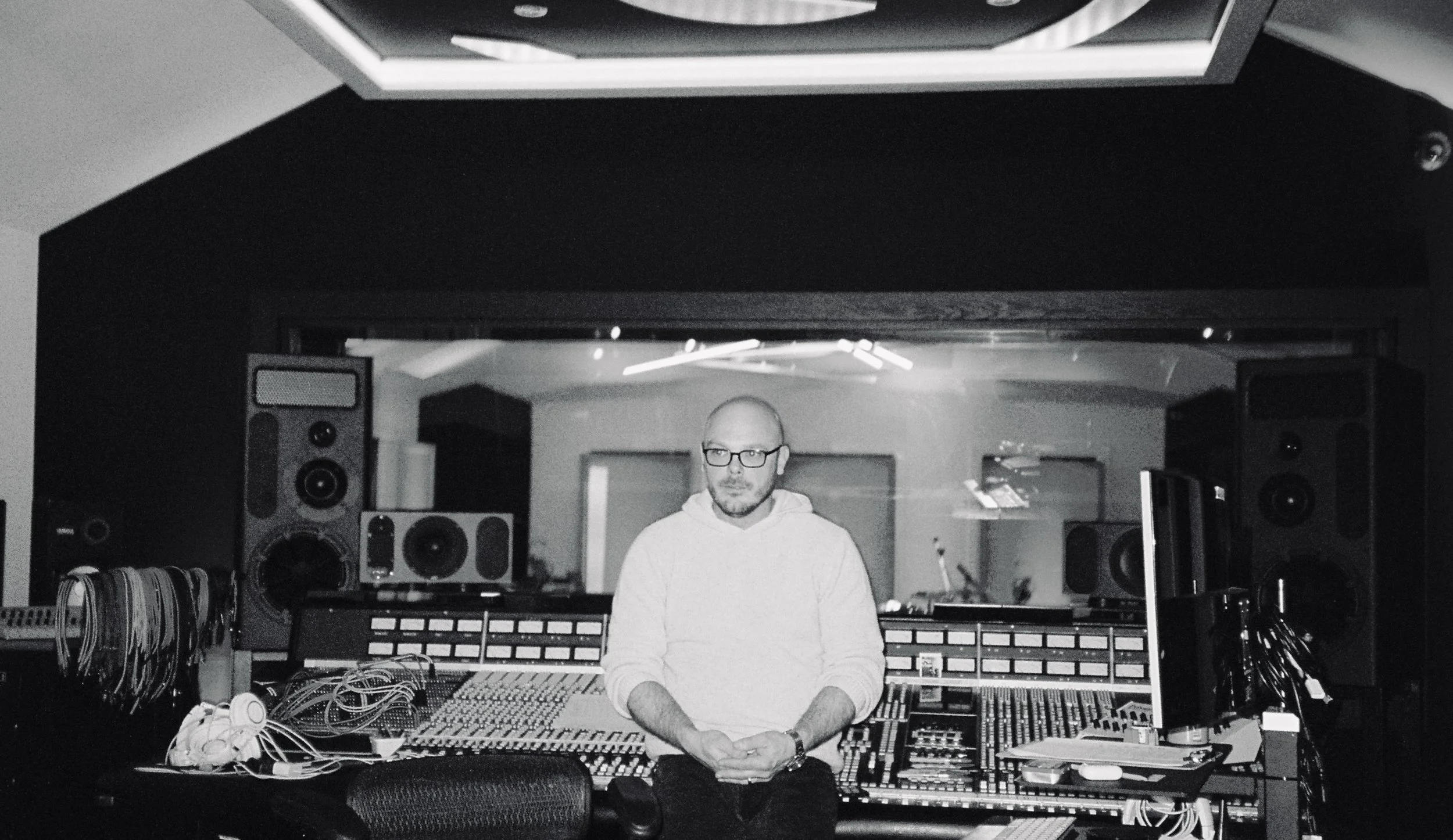 Justin Cortelyou at Mixing Desk at Soultrain Sound Studios