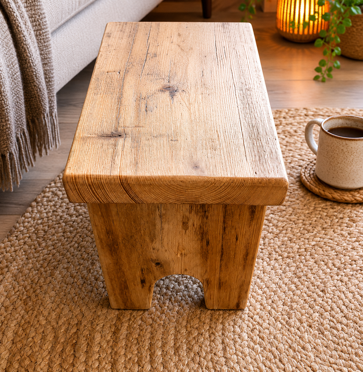 Handmade Rustic Wooden Side Table
