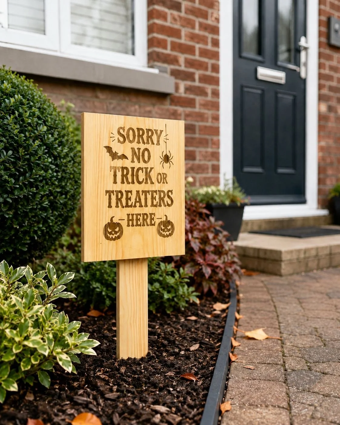 Halloween Sorry no trick or treaters here sign