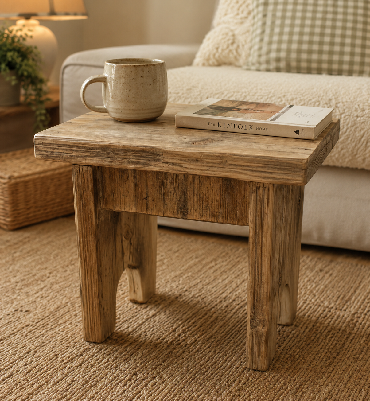 Handmade Rustic Wooden Side Table