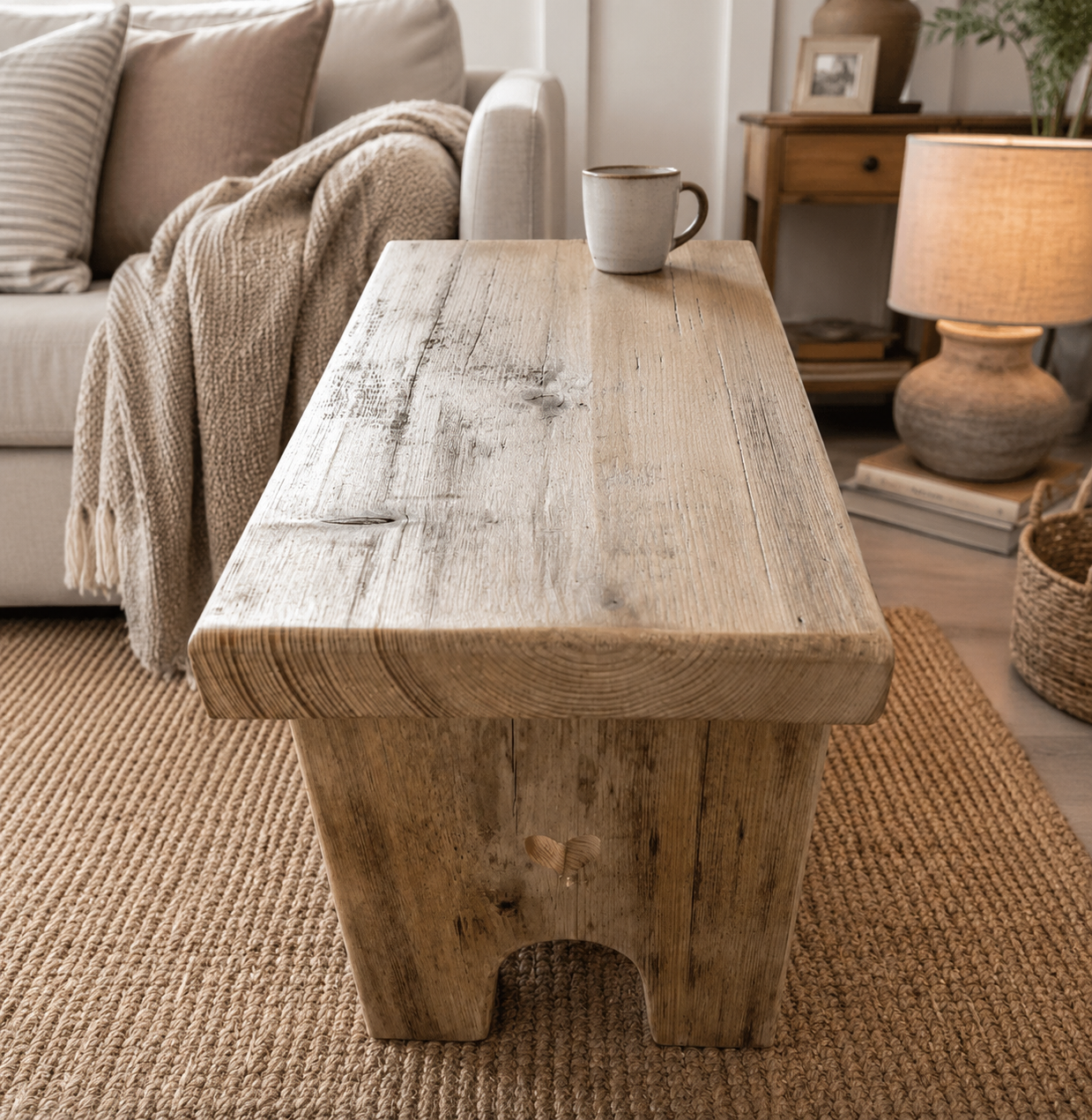 Handmade Rustic Wooden Side Table