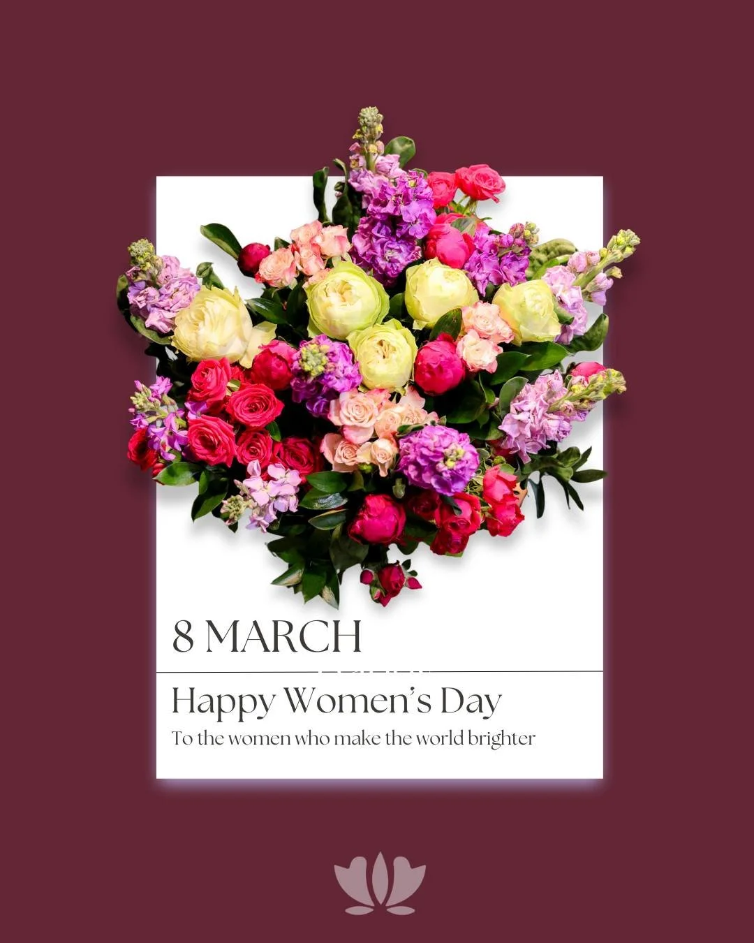 Happy Women&rsquo;s Day 🌸

To the women who inspire, lead, create, nurture and shine, today we celebrate you.

Thank you for making the world brighter, stronger and more beautiful every single day.

#WomensDay #CelebrateHer #FlowerBoutique