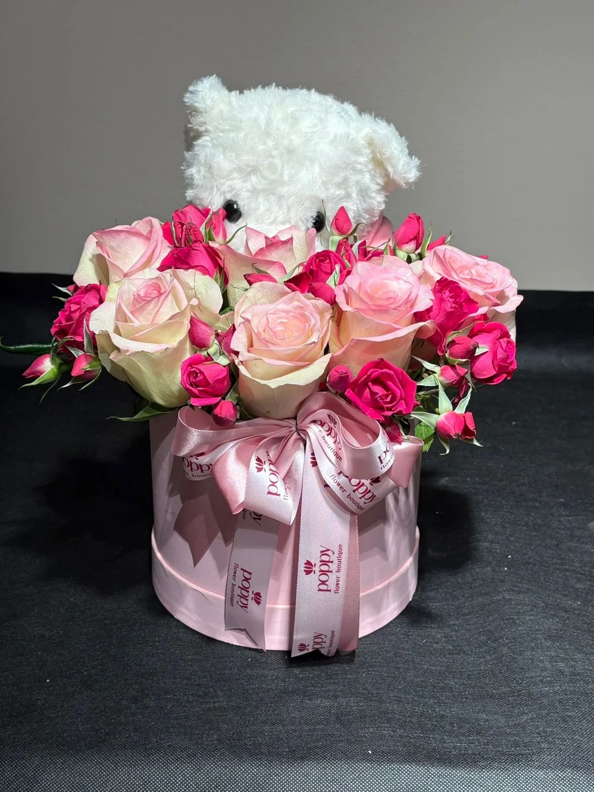 New Born Teddy Bear Floral Box