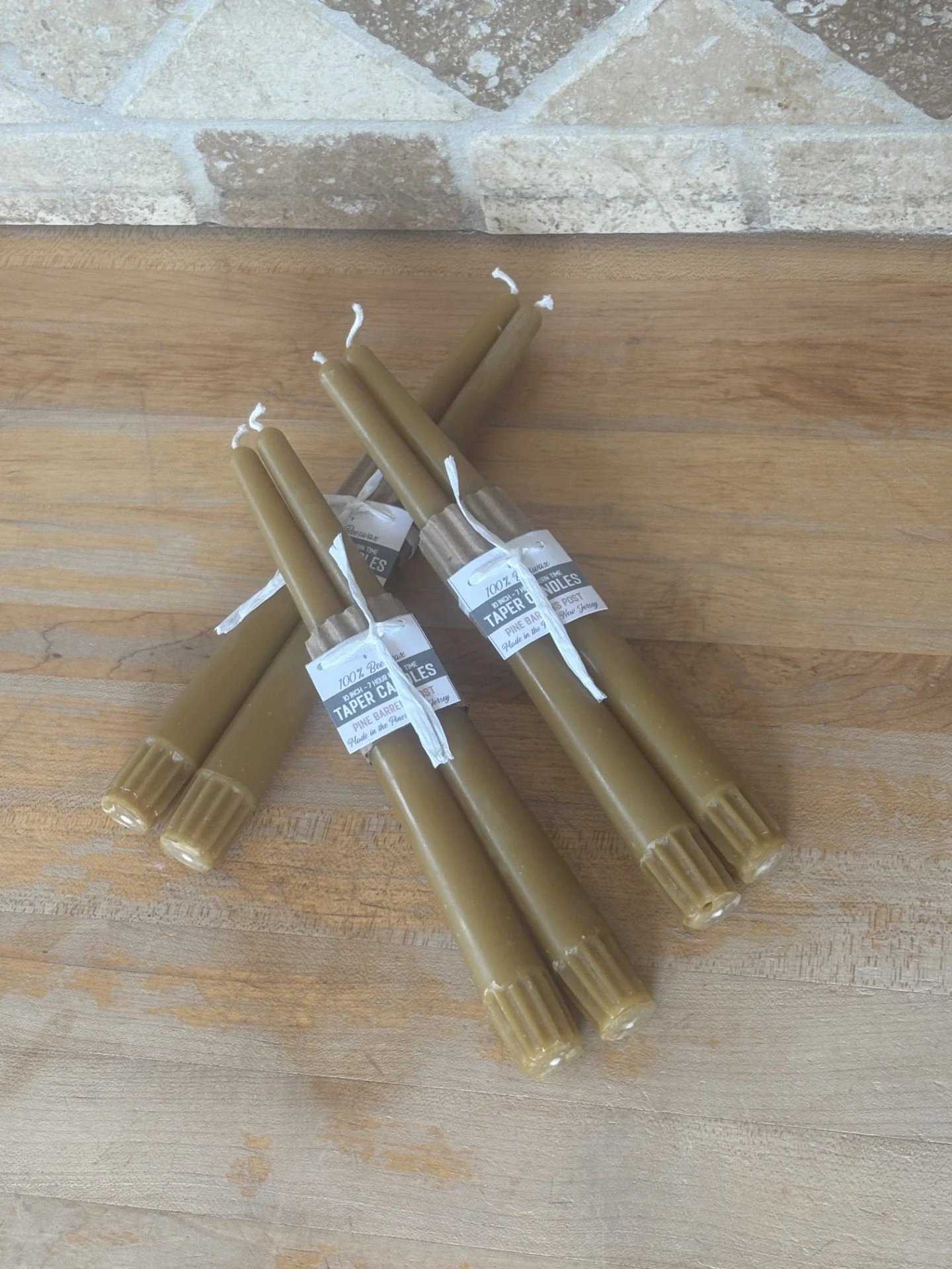 Pure Beeswax 10" Classic Tapers (Set of 2)