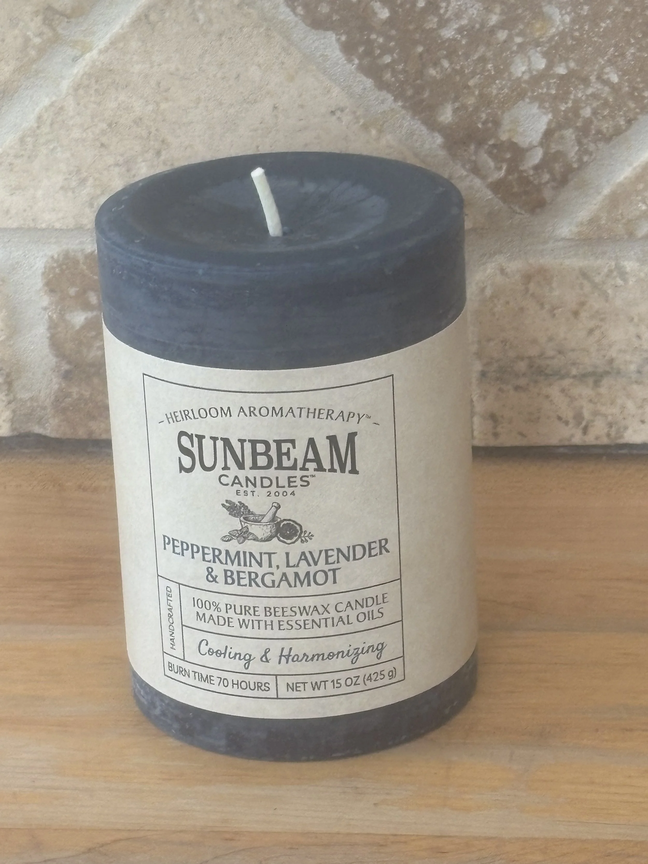 Peppermint, Lavender, & Bergamot Pillar 3" x 4.25"