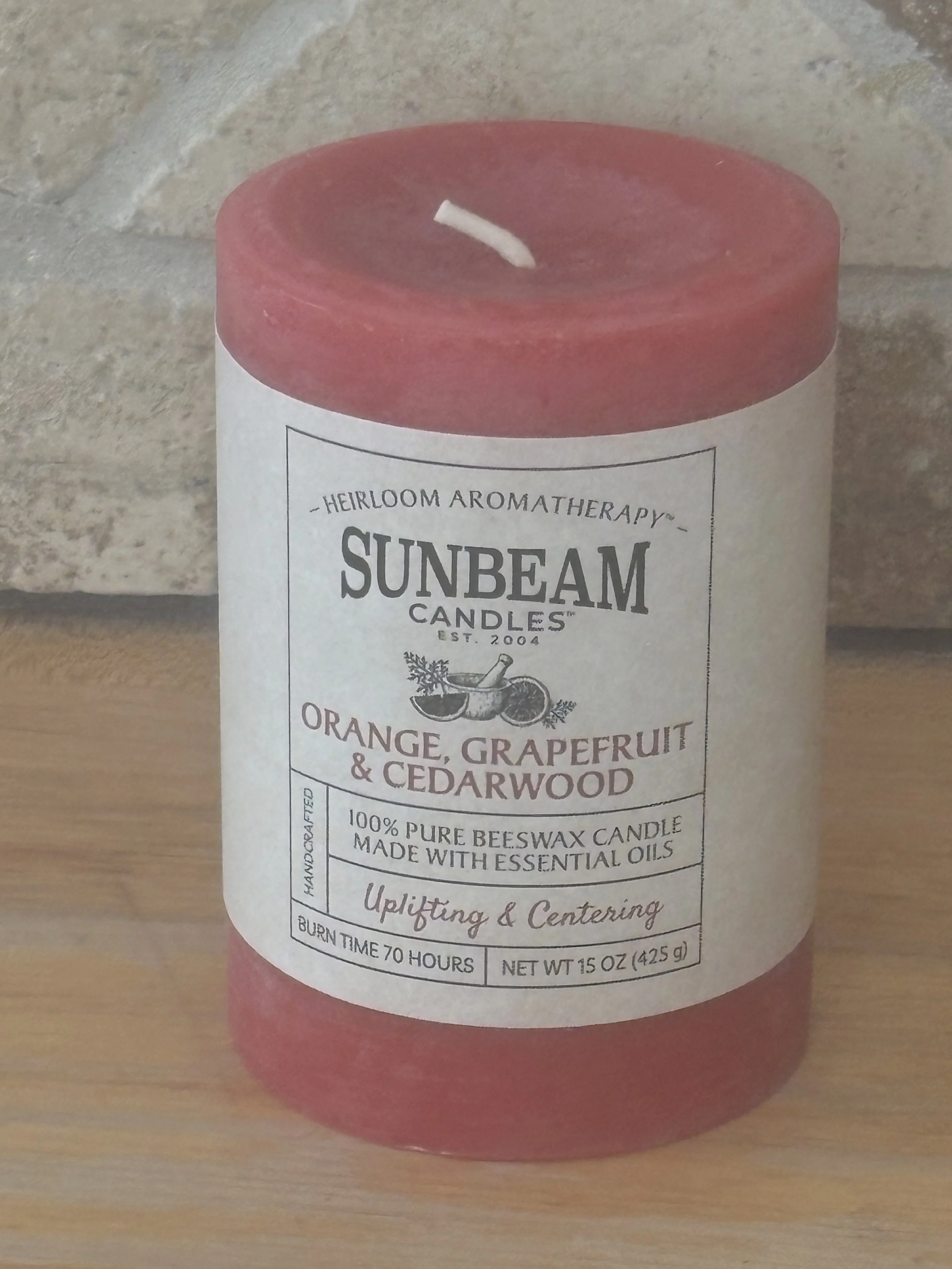 Orange, Grapefruit, & Cedarwood Pillar 3" x 4.25