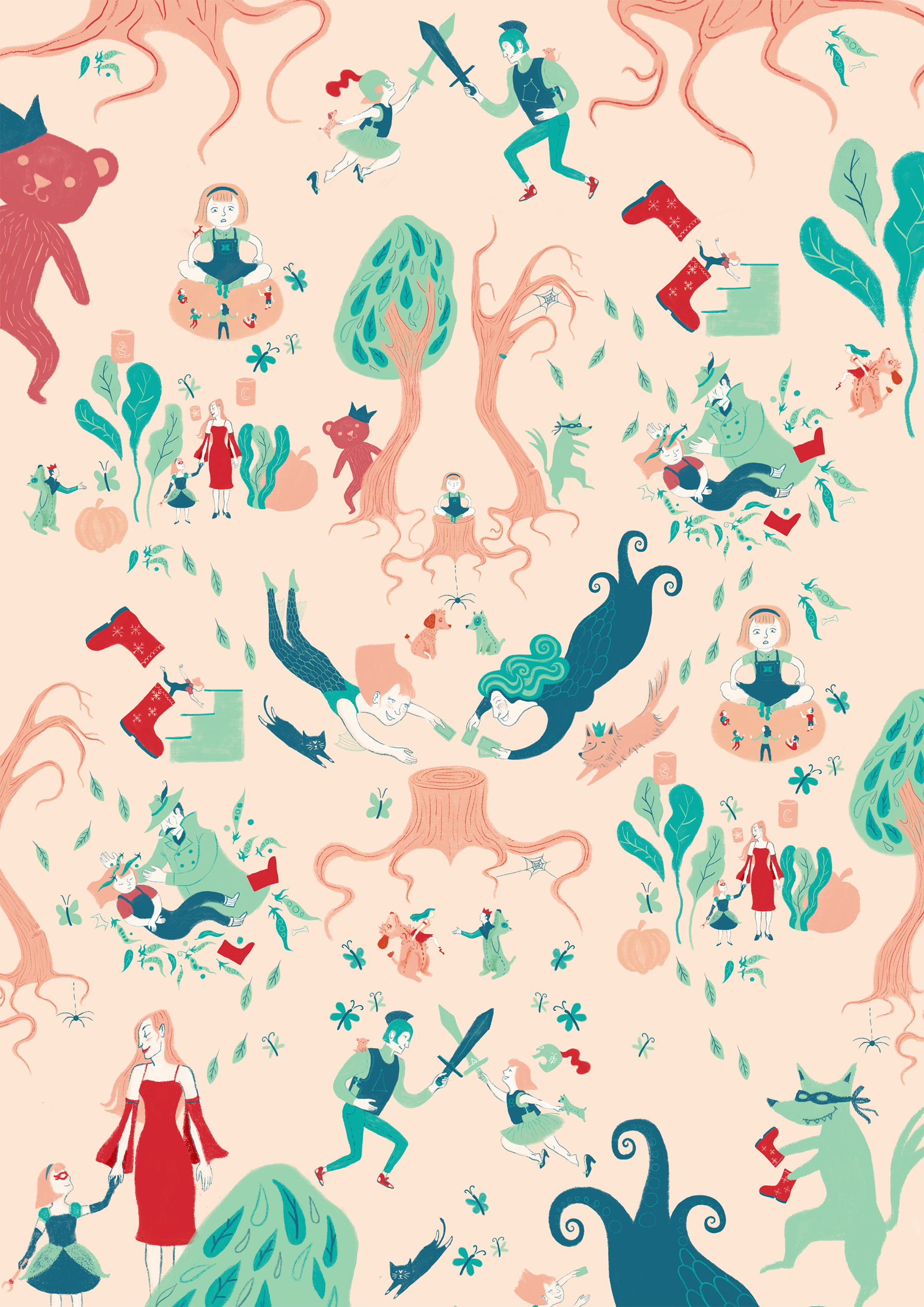 Un motif basé sur des souvenirs d'enfance. Projet personnel.