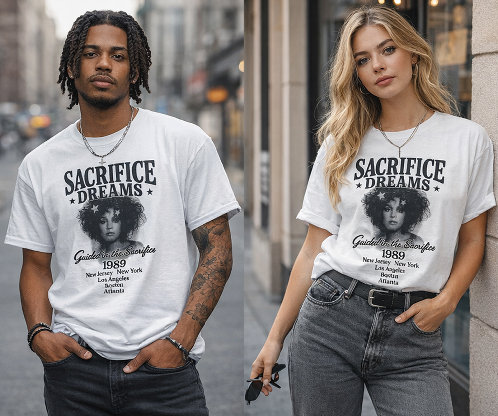 Sacrifice Dreams Vintage Portrait Tee — 1989 Tour Graphic T‑Shirt